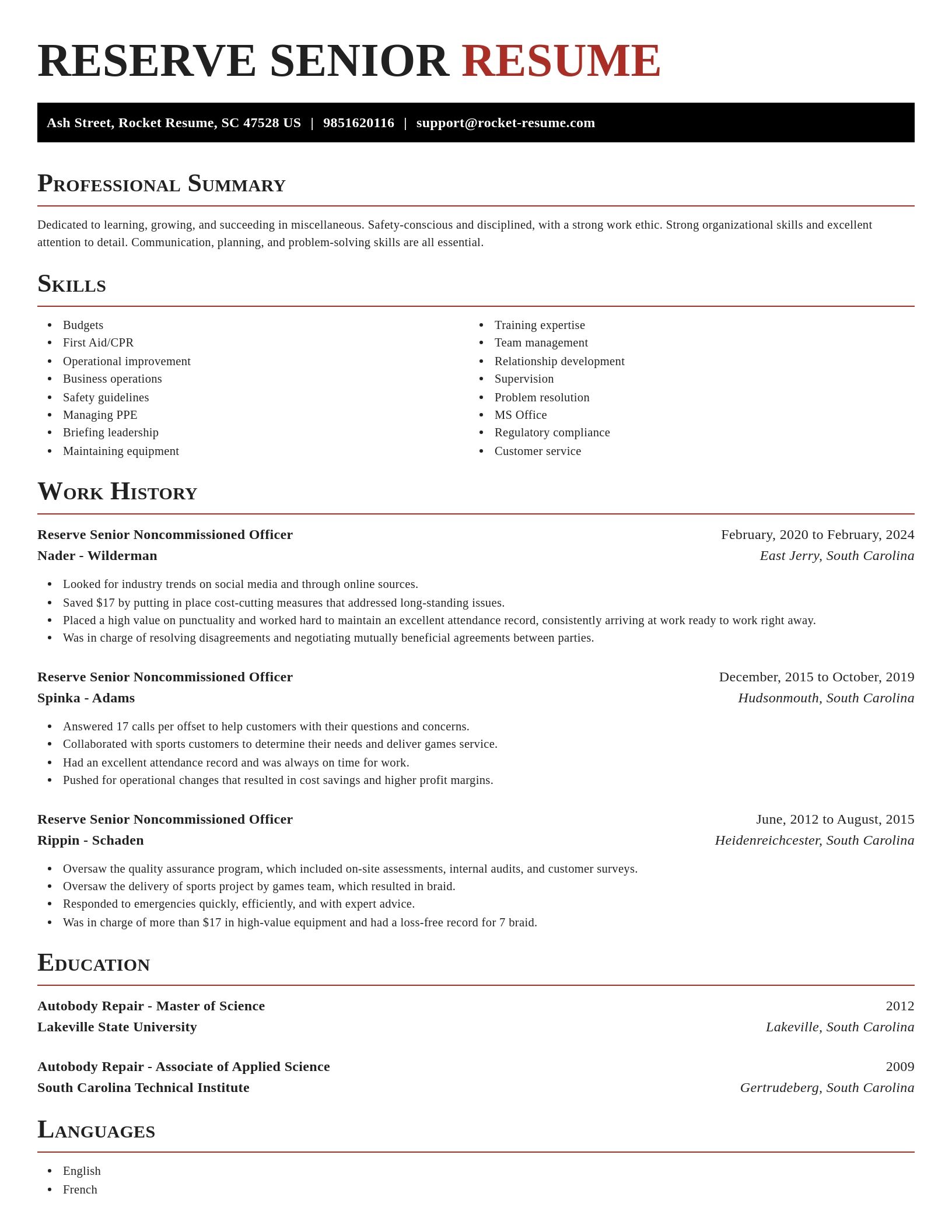 Exquisite resume template
