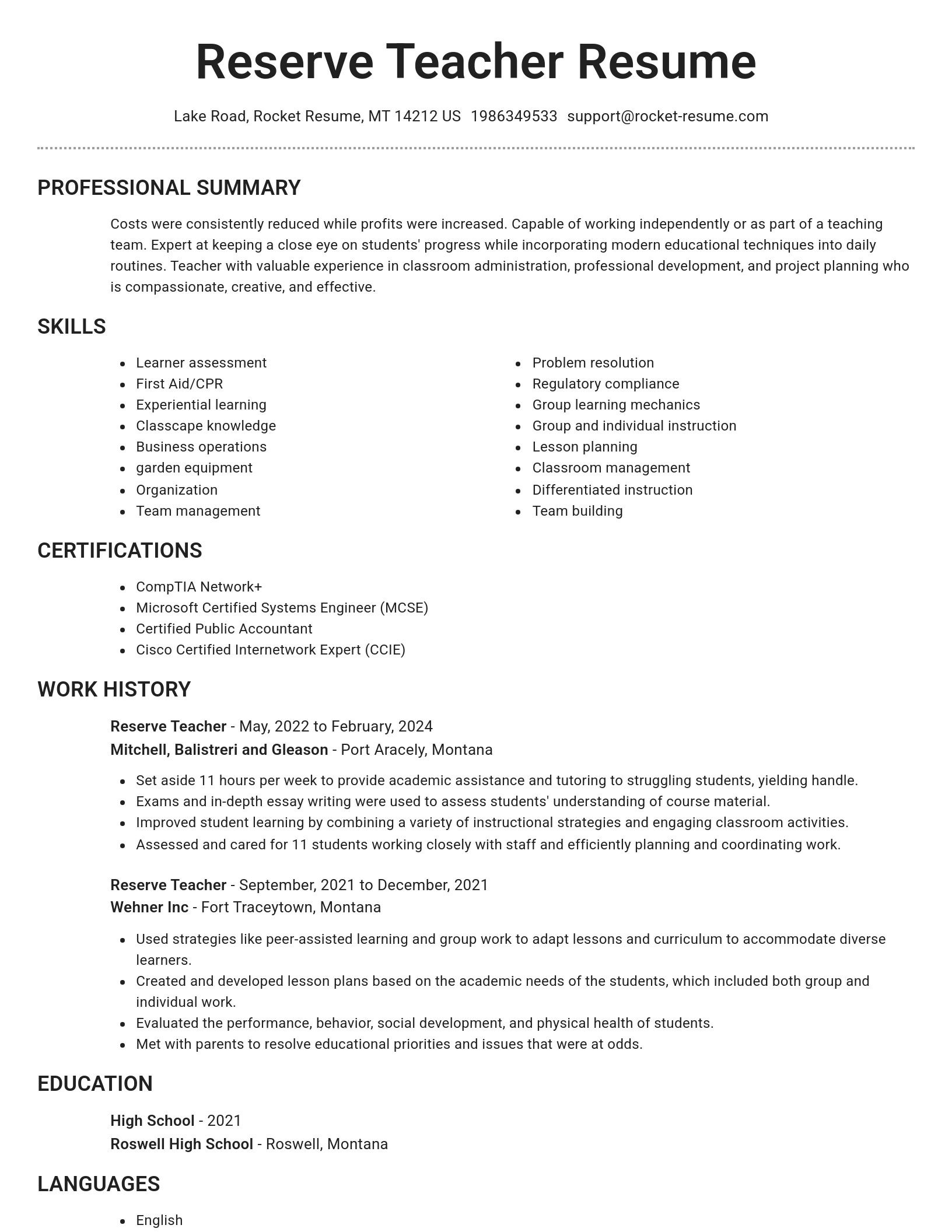 Brilliant resume template
