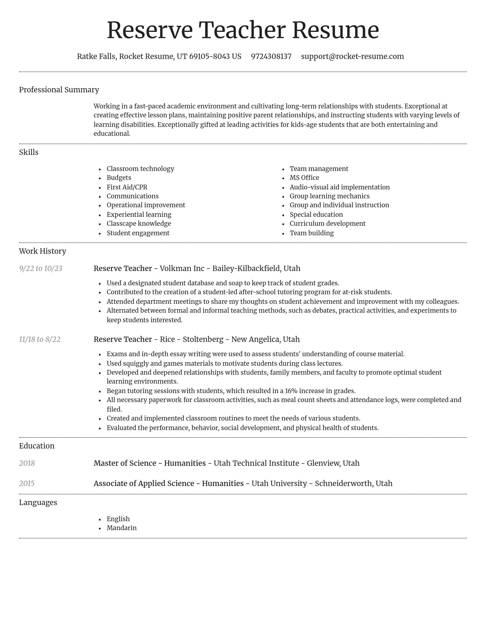Dignified resume template