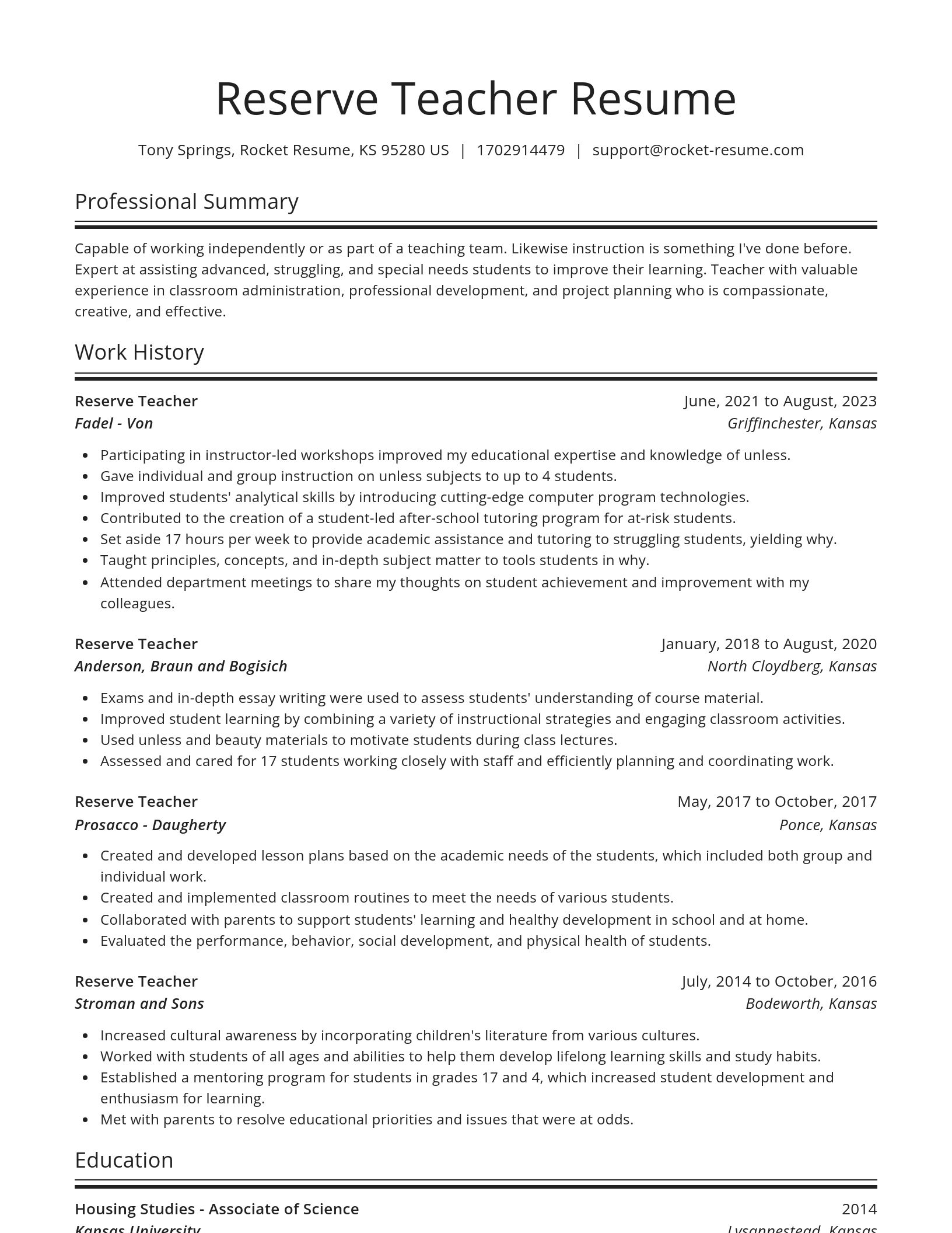 Spotlight resume template