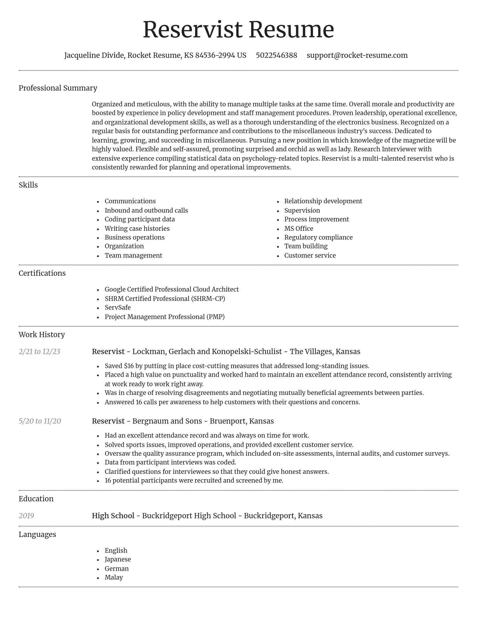 Dignified resume template