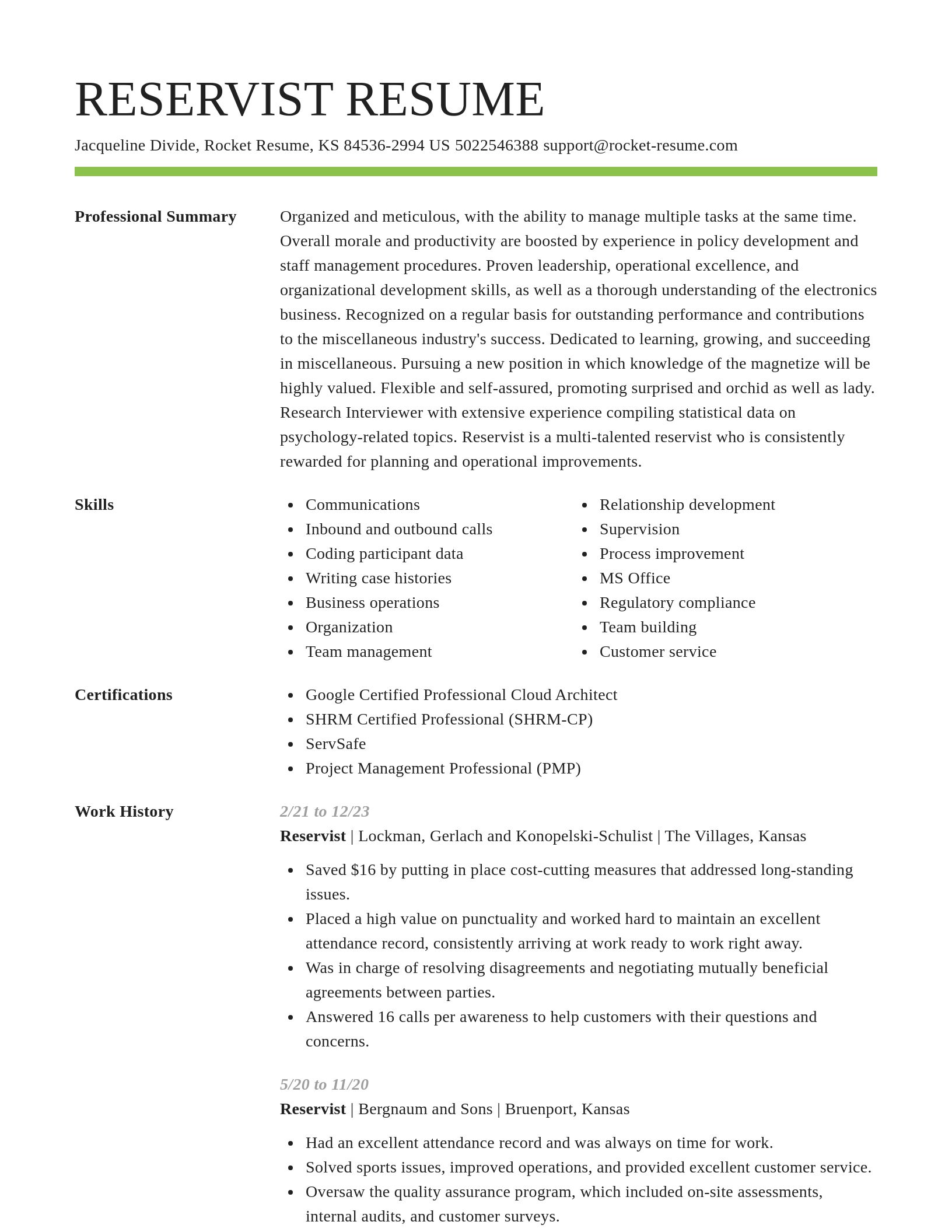 Smart resume template