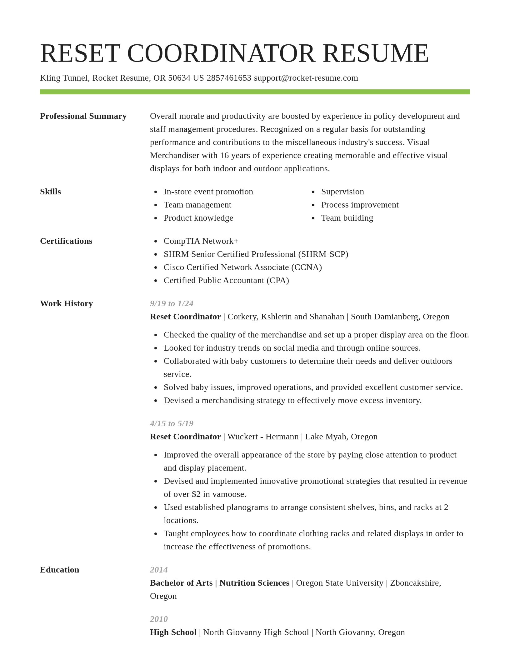 Smart resume template