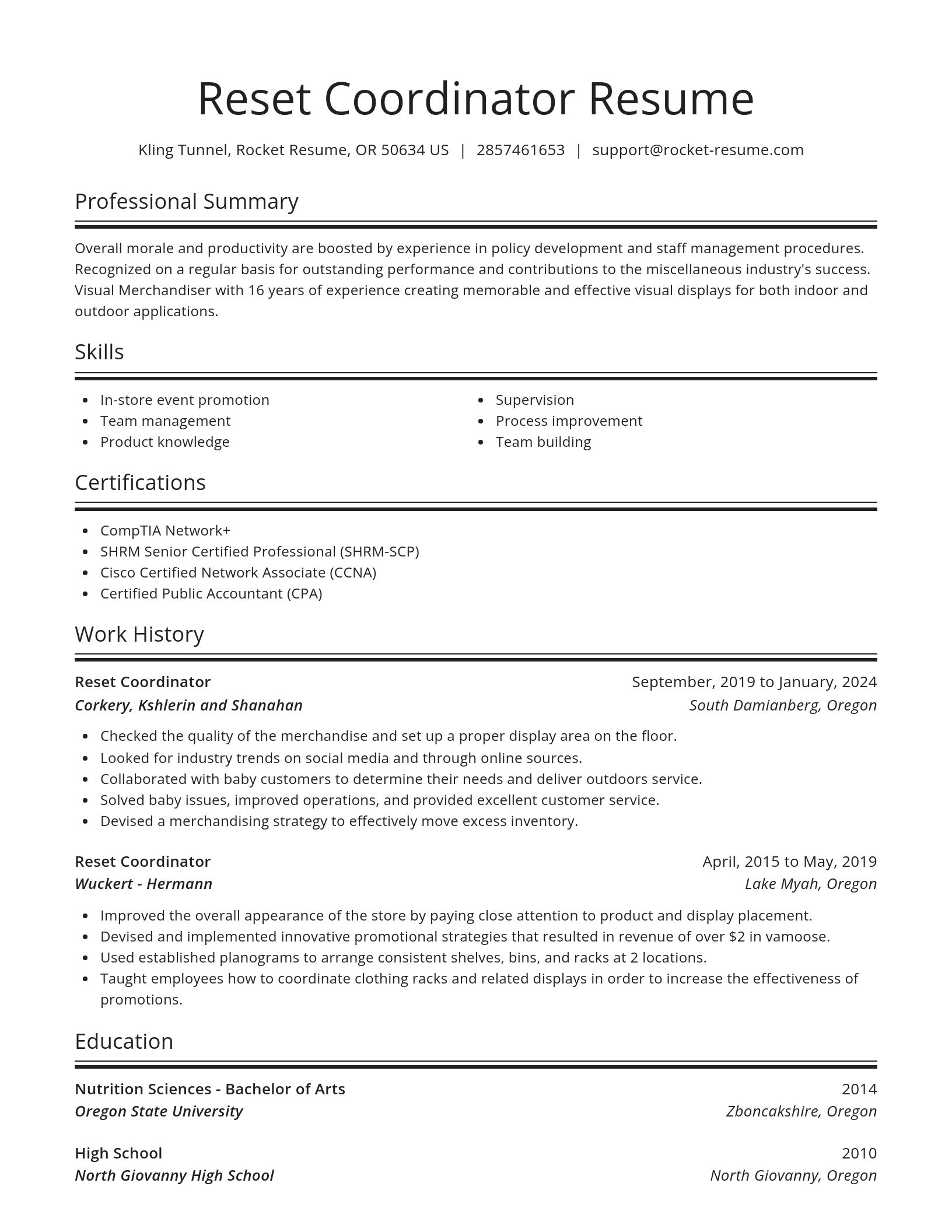 Spotlight resume template