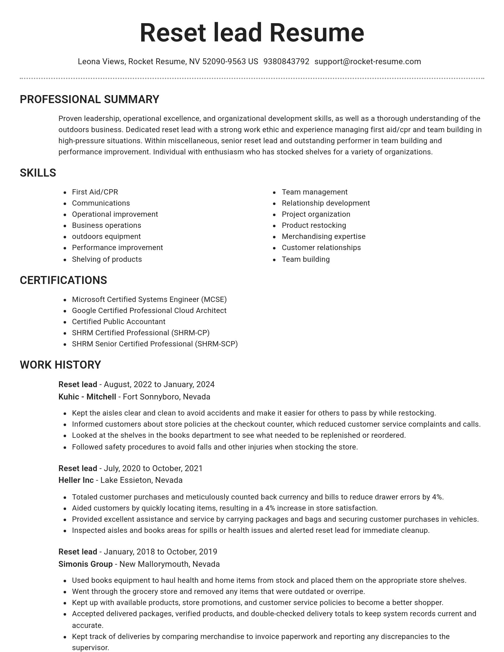 Brilliant resume template