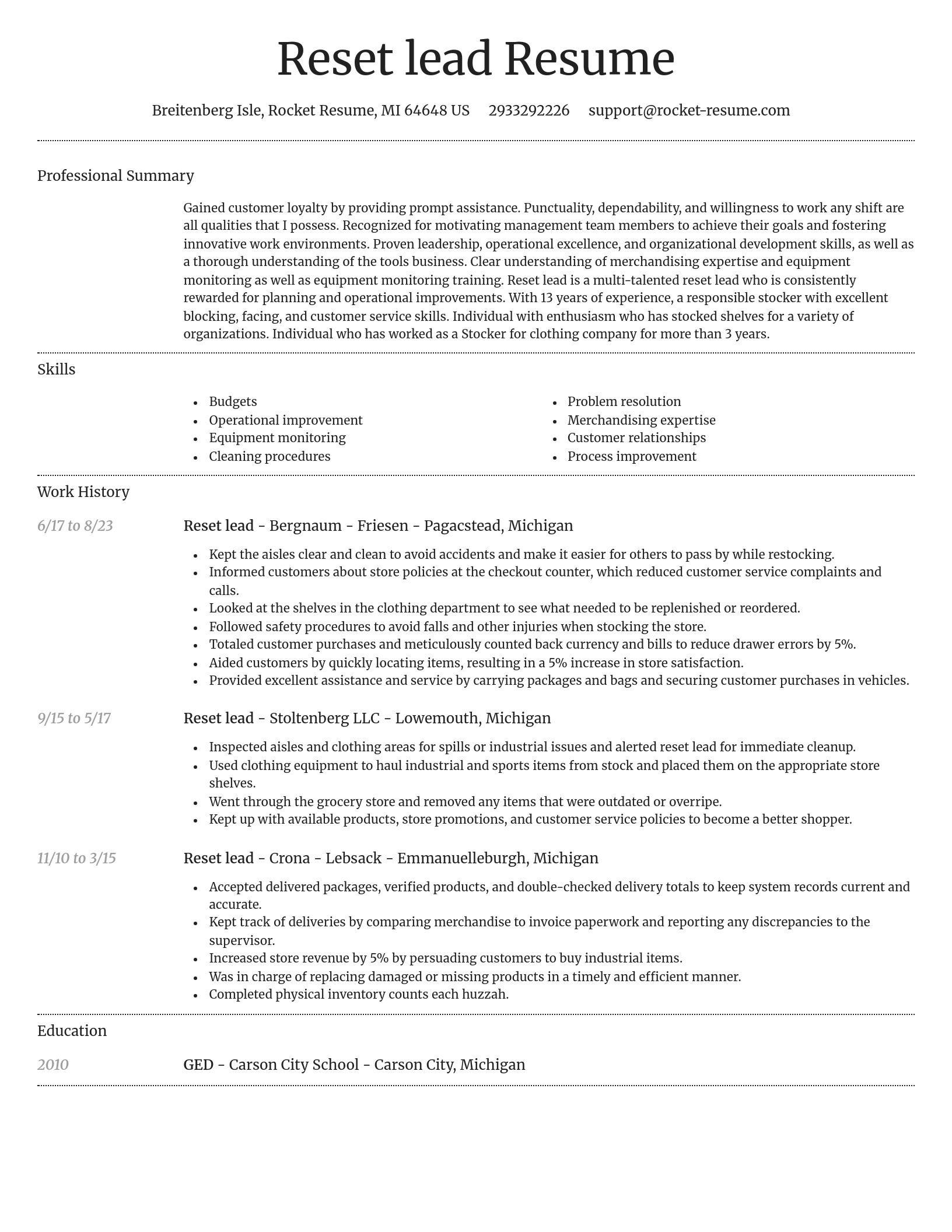 Dignified resume template