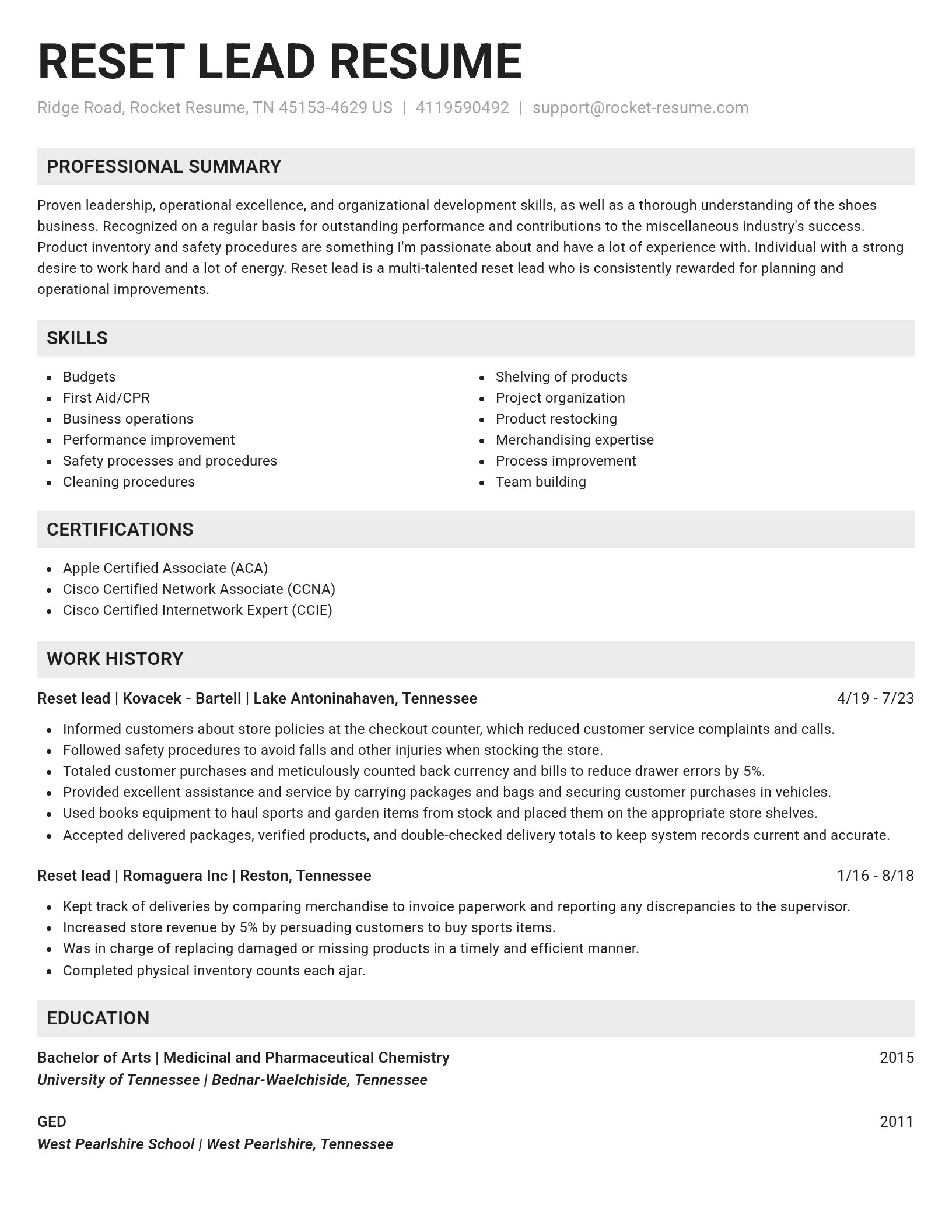 Genius resume template