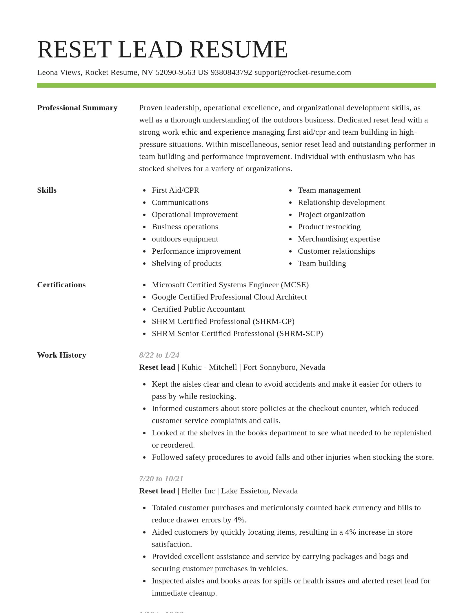 Smart resume template