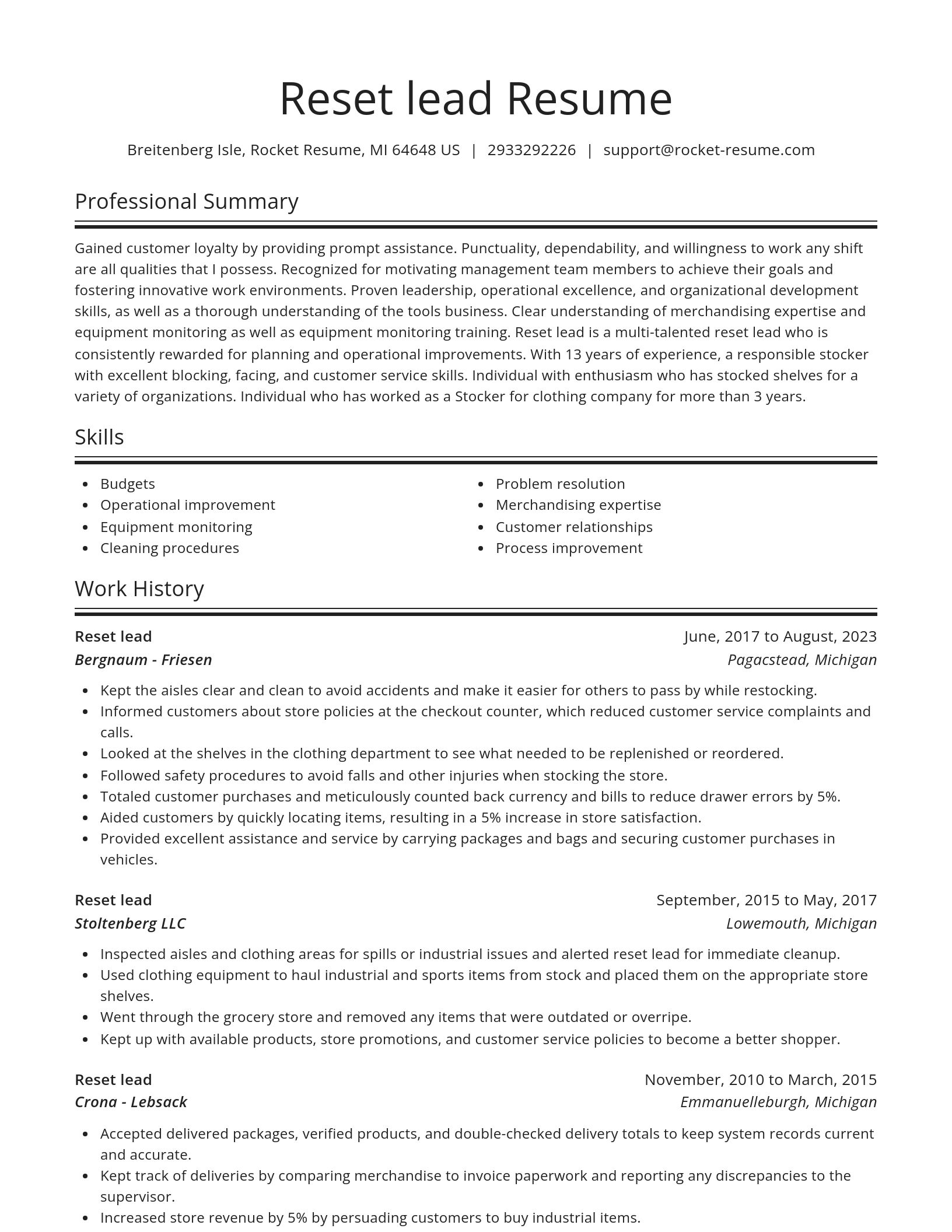 Spotlight resume template