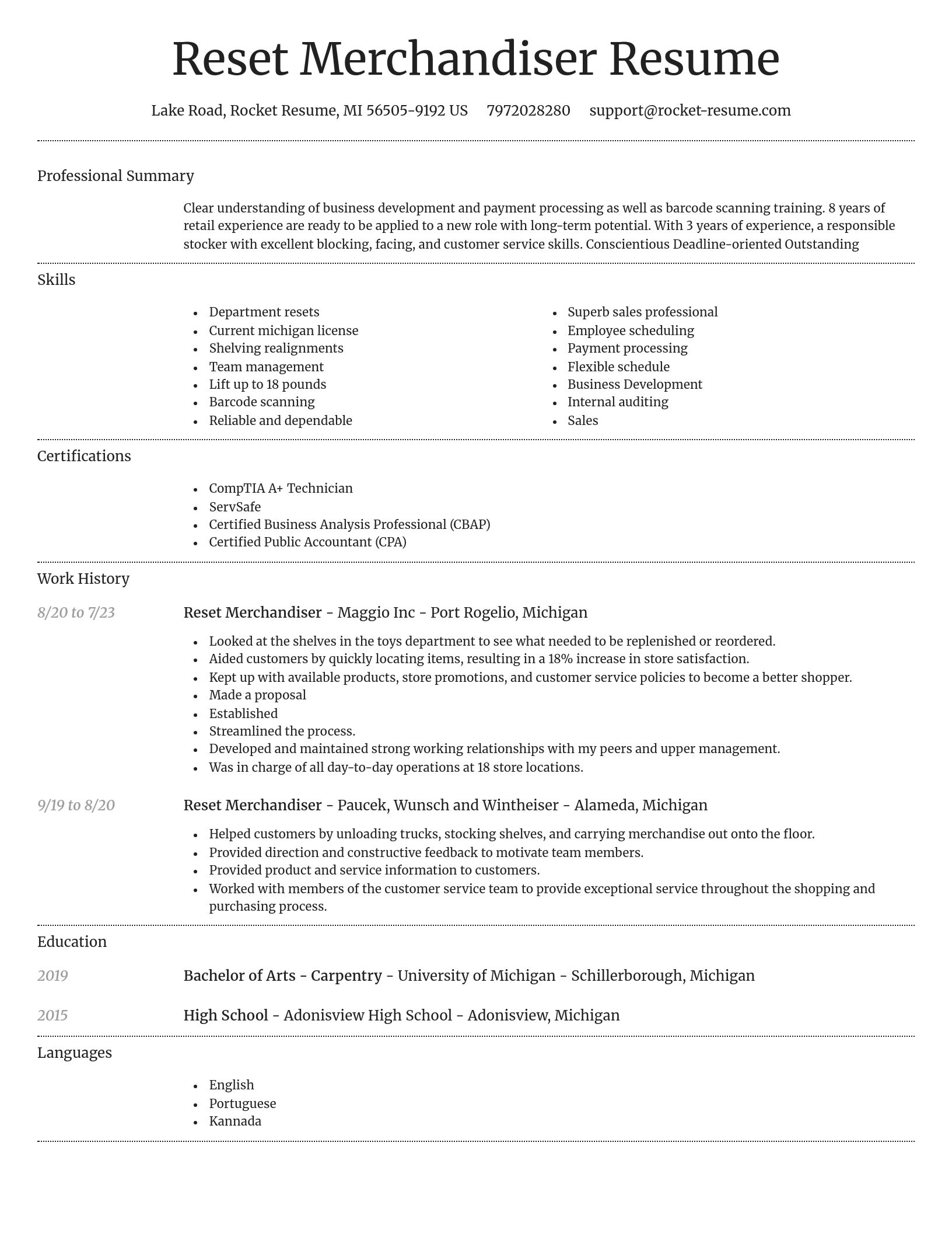 Dignified resume template