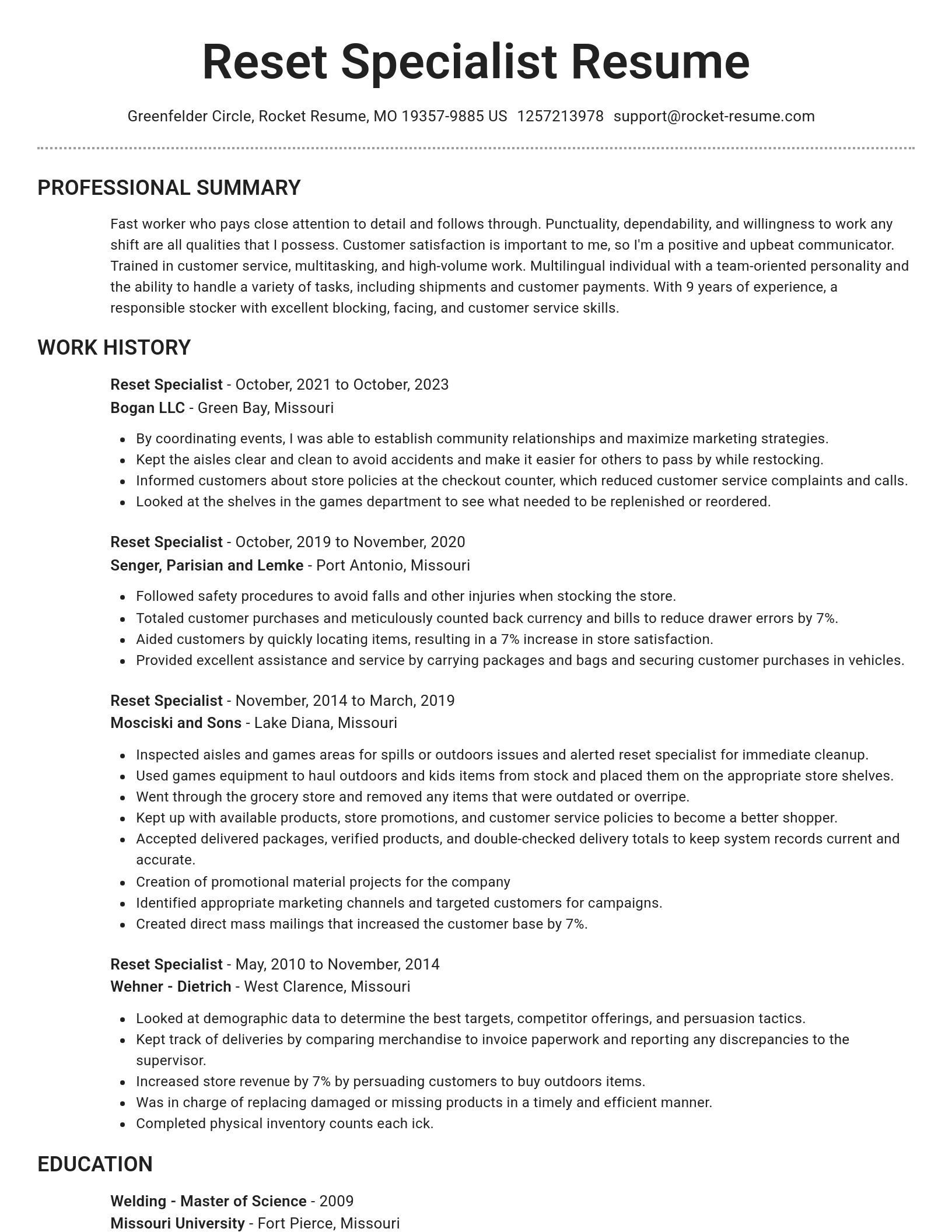 Brilliant resume template