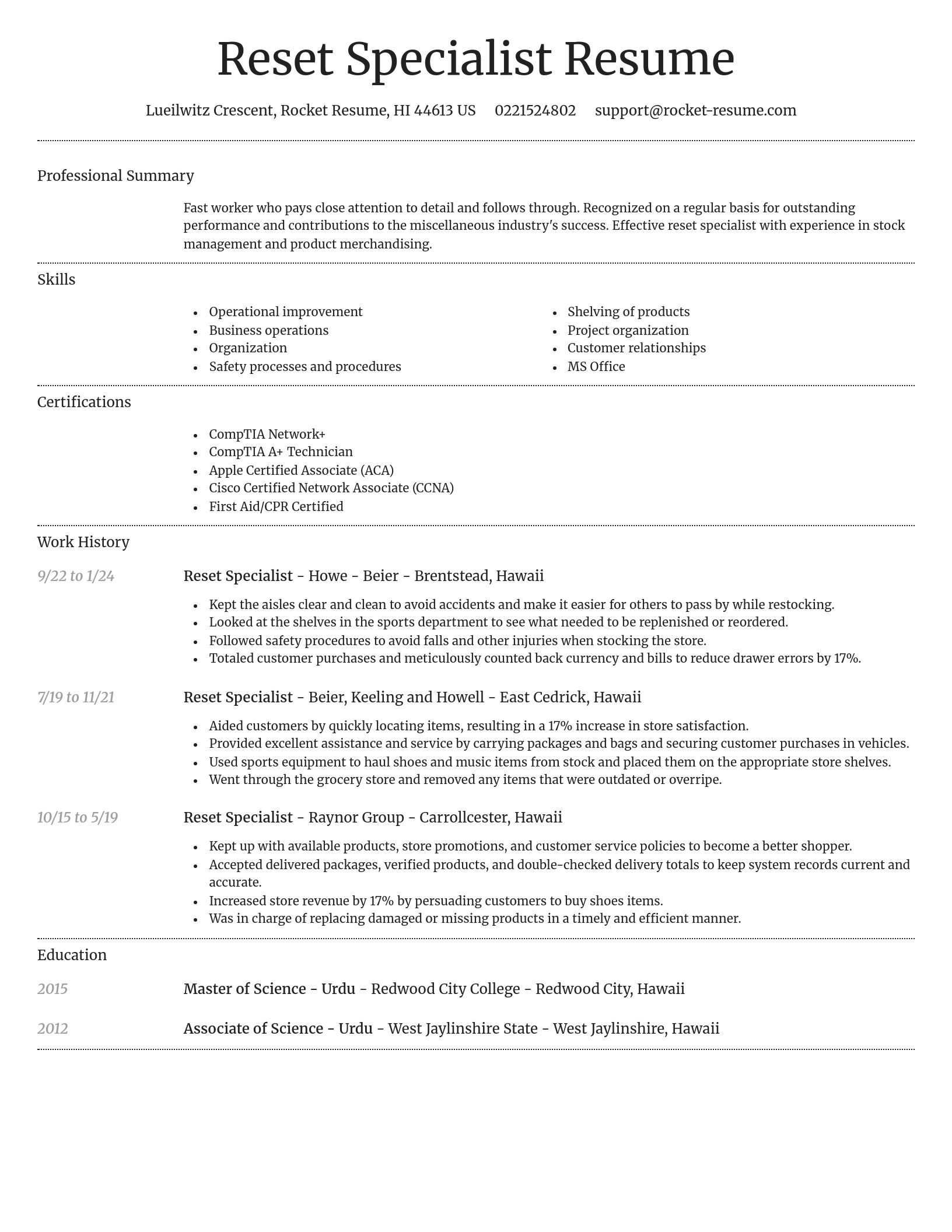 Dignified resume template