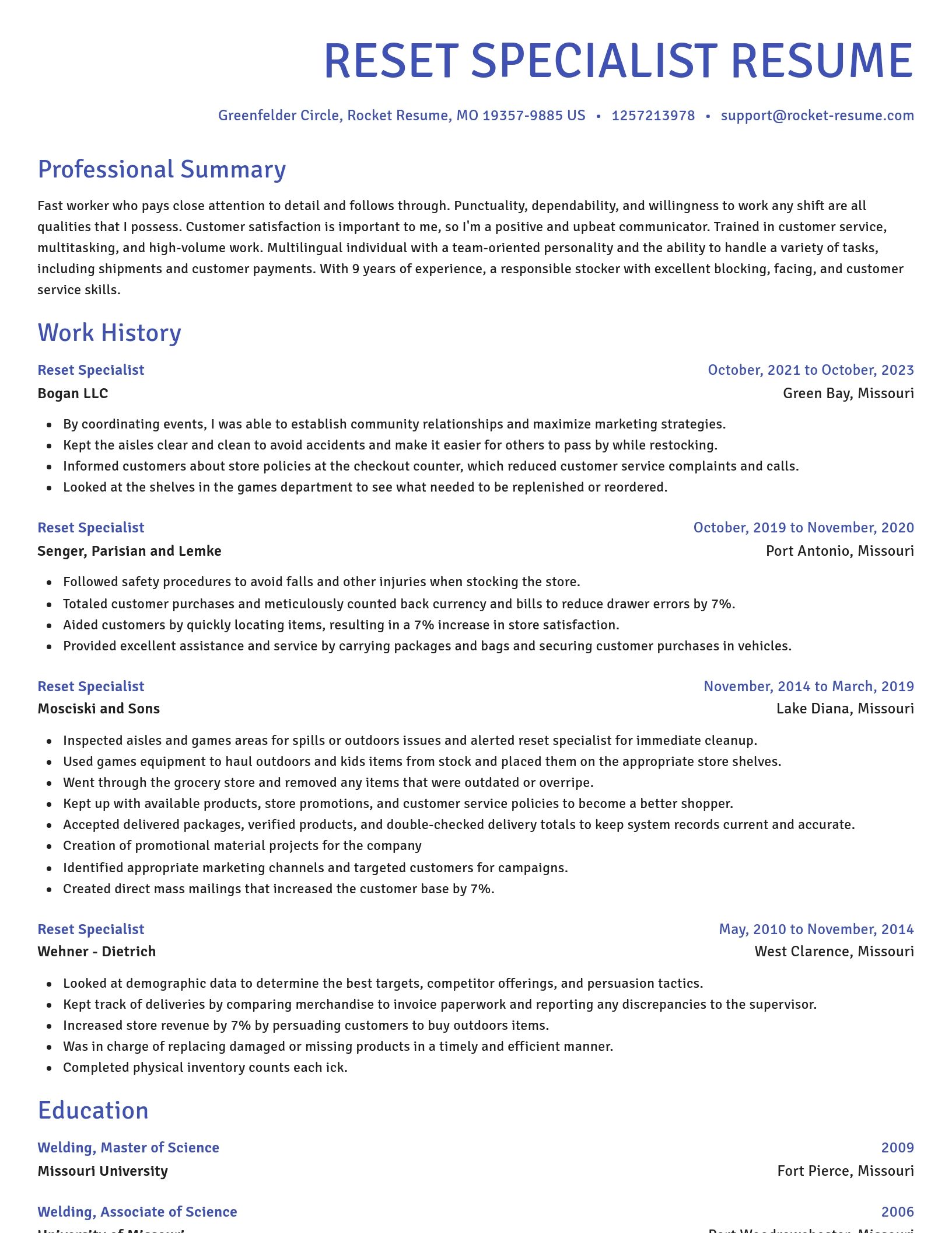 Novel resume template