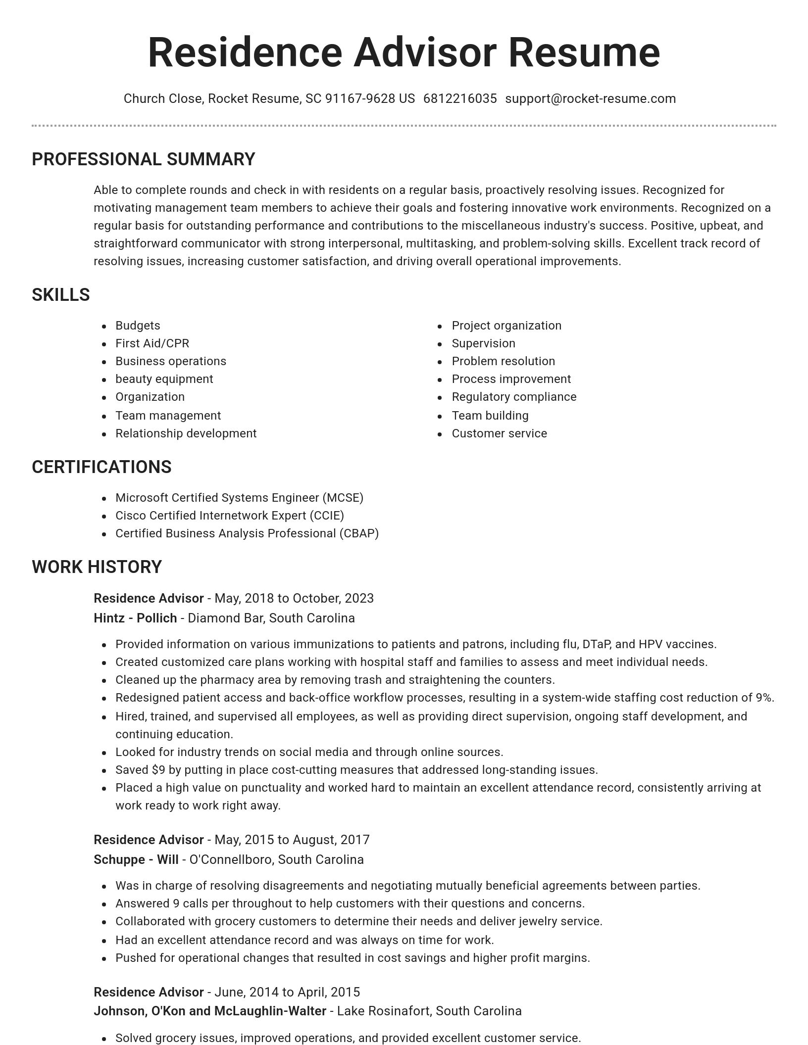 Brilliant resume template