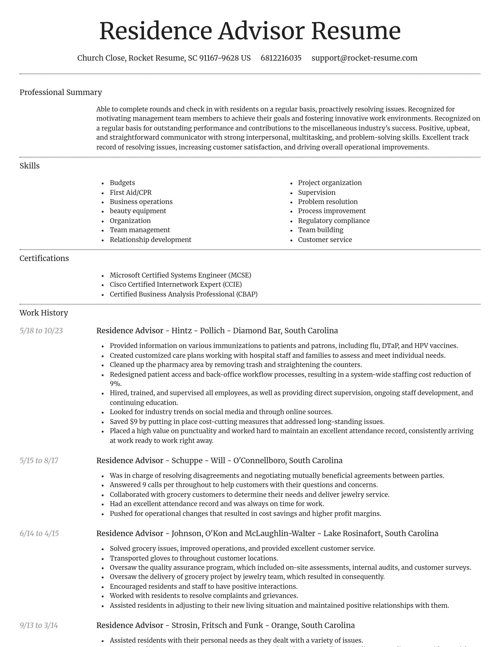 Dignified resume template
