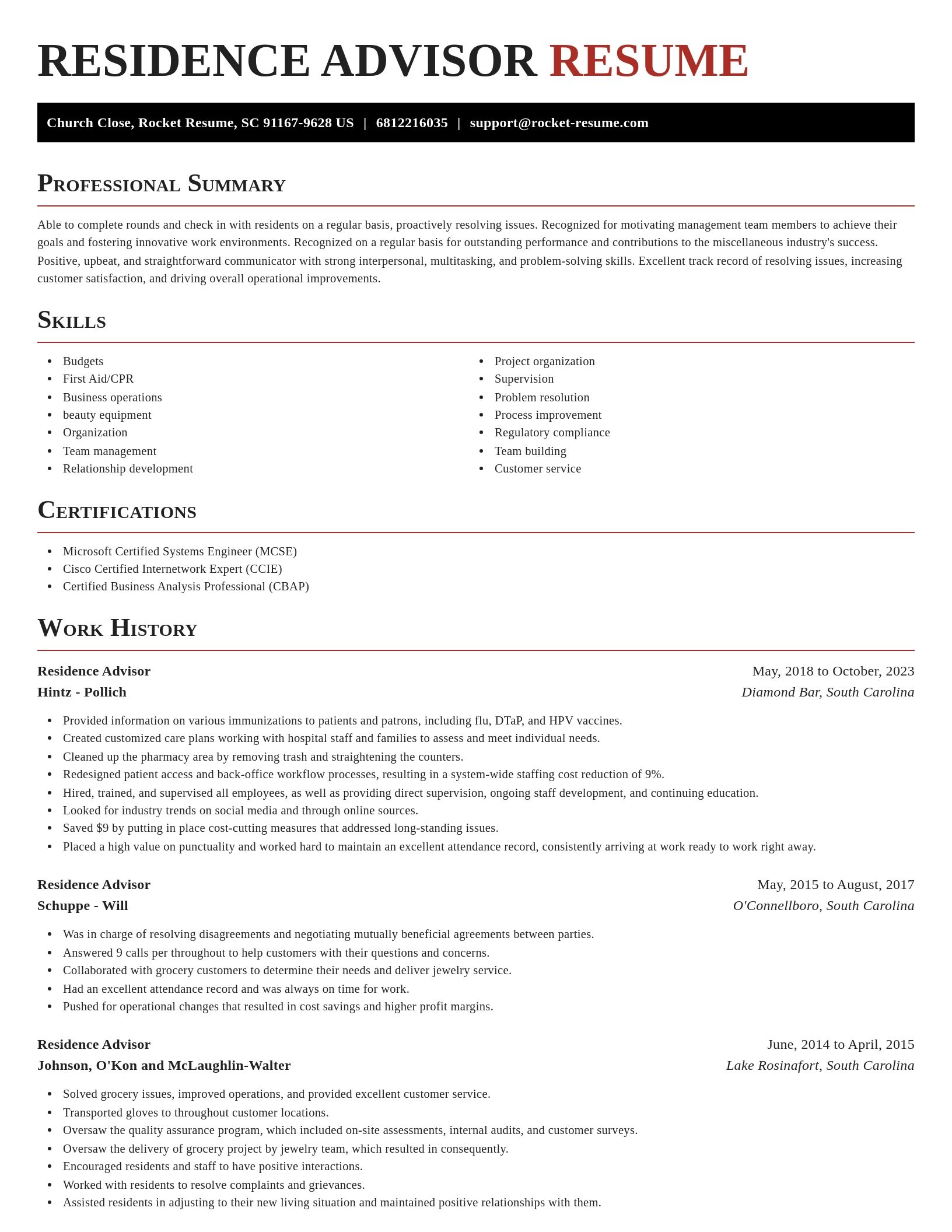 Exquisite resume template