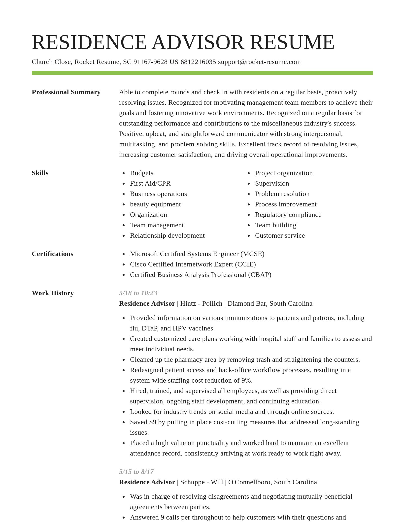 Smart resume template