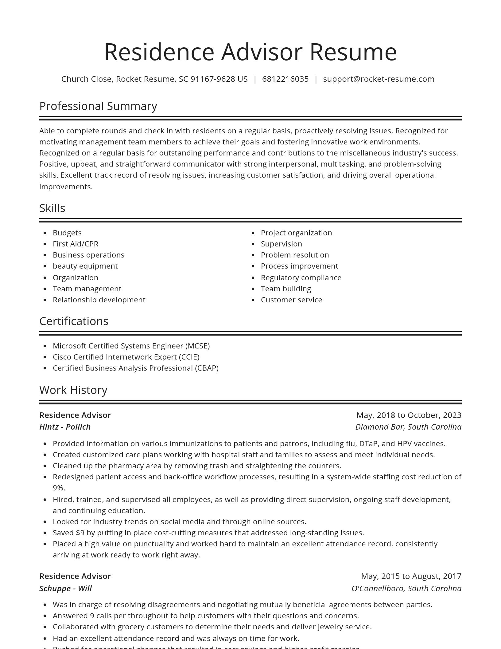 Spotlight resume template