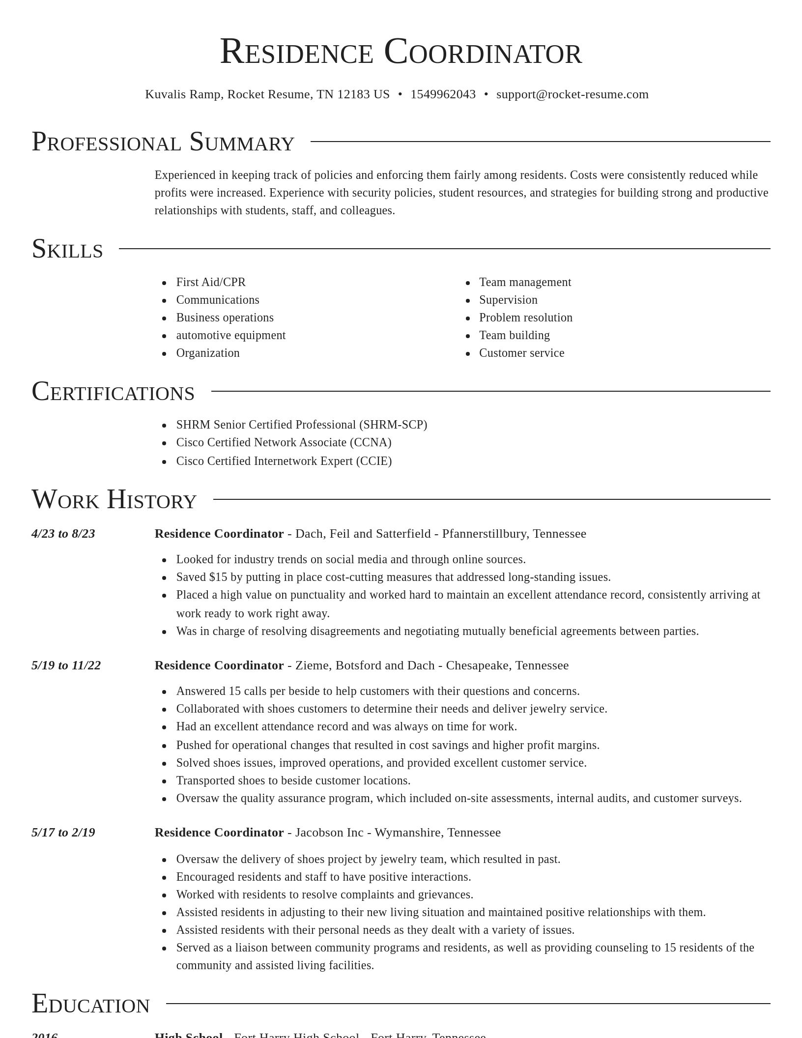 Director resume template