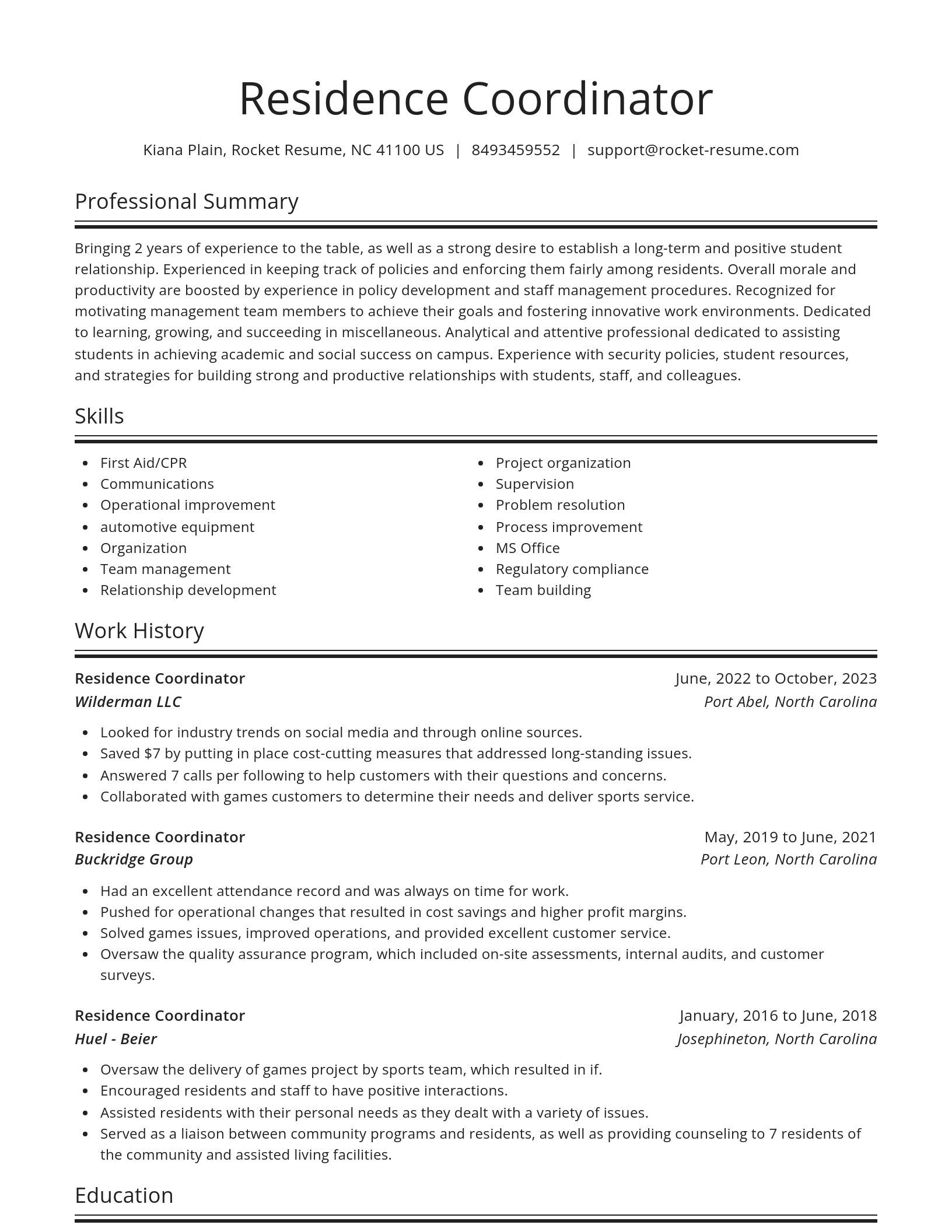 Spotlight resume template