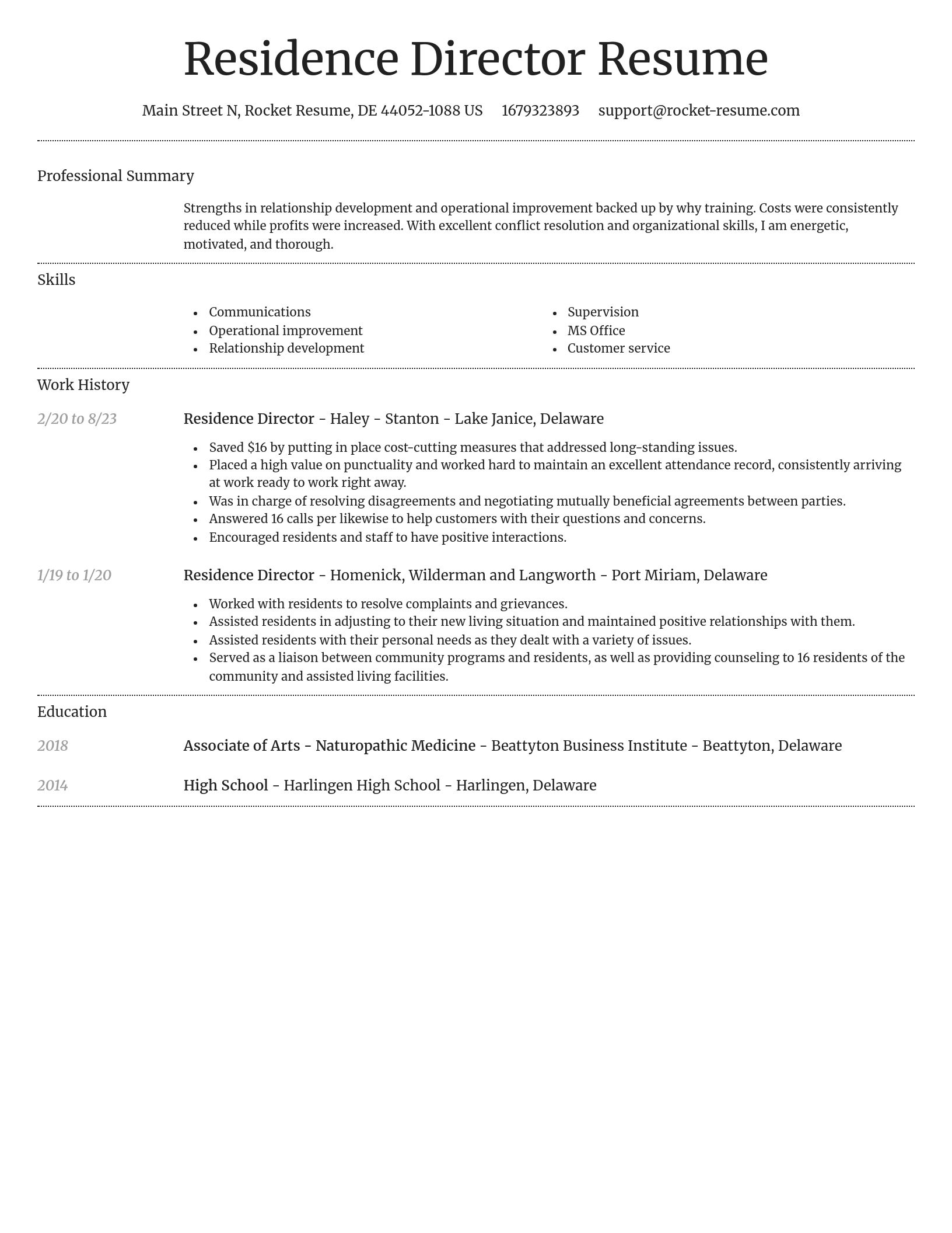 Dignified resume template
