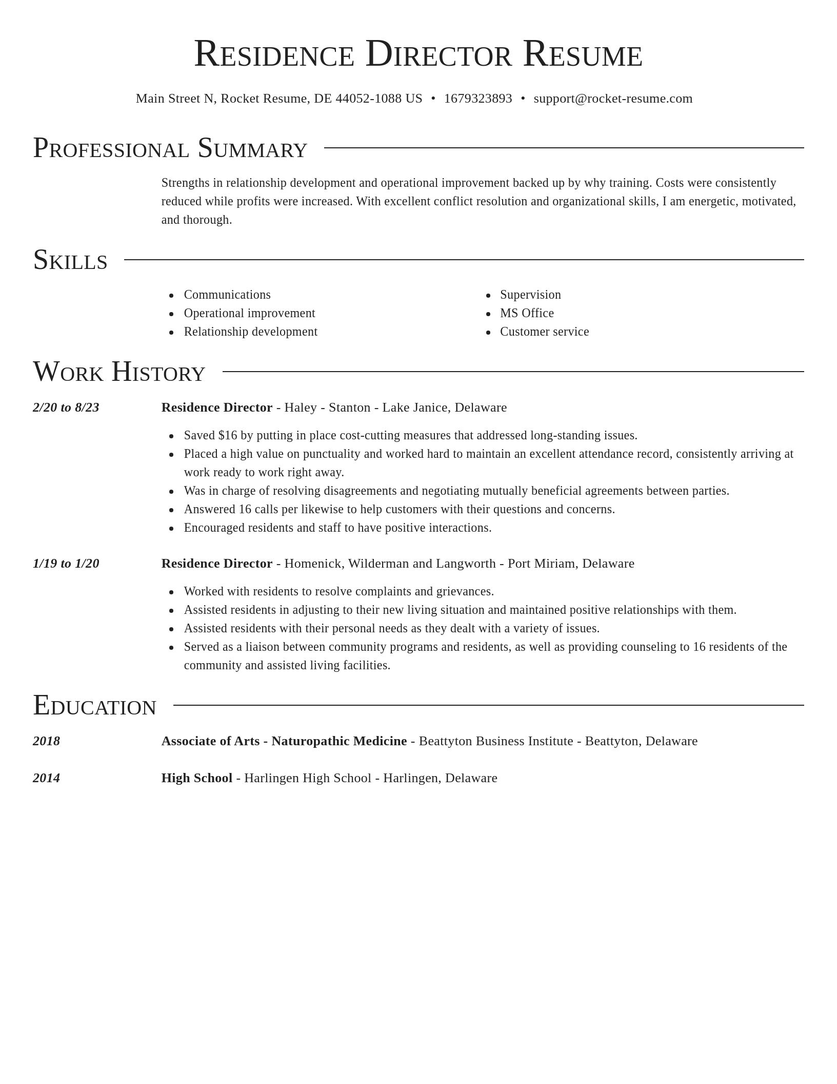 Director resume template