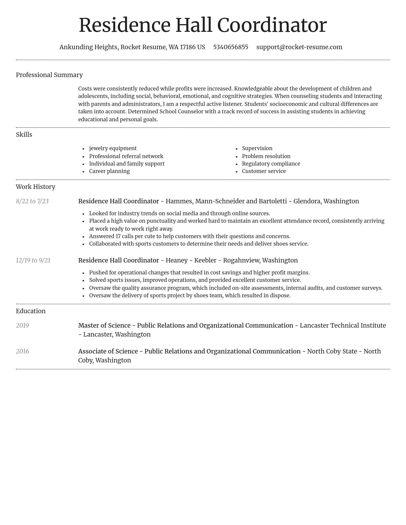 Dignified resume template