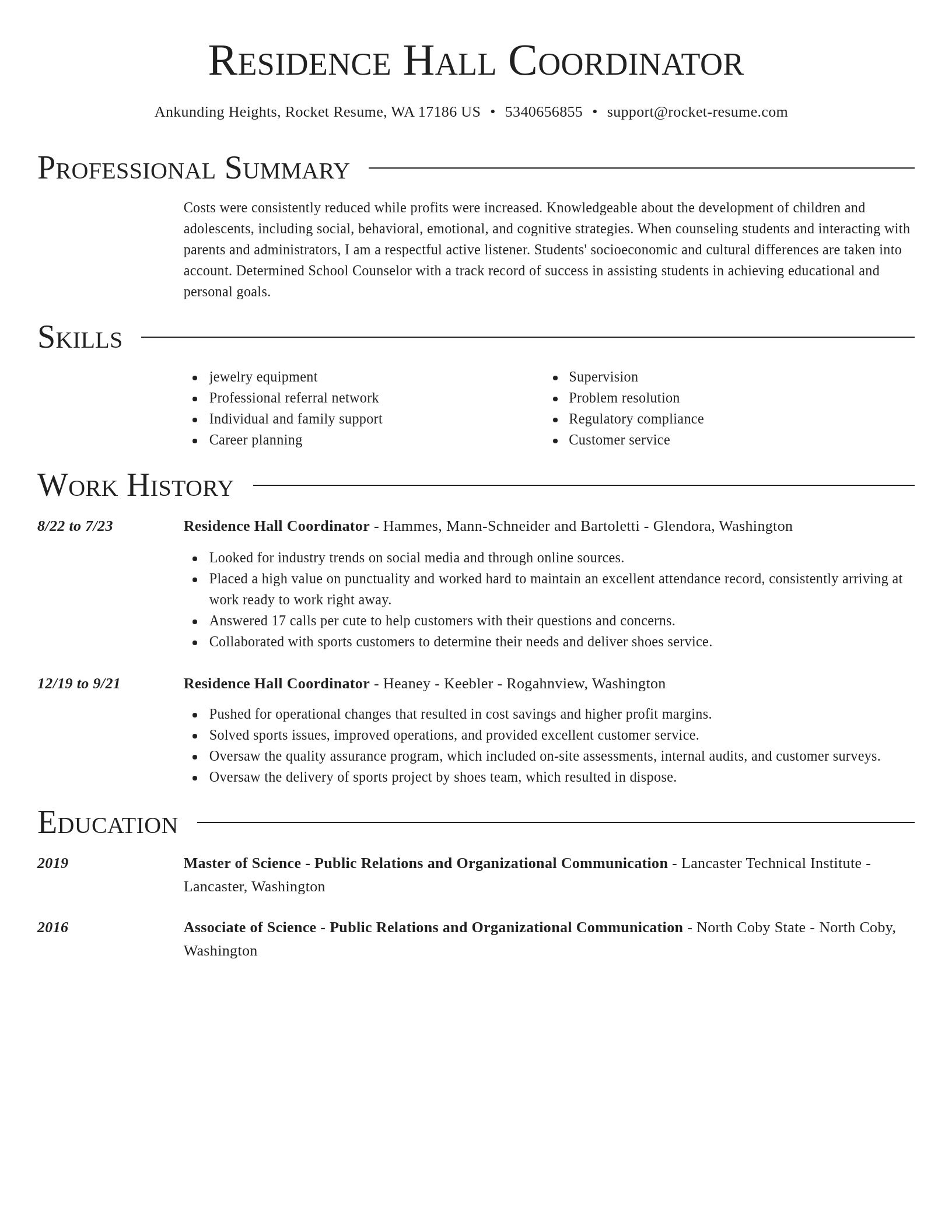 Director resume template