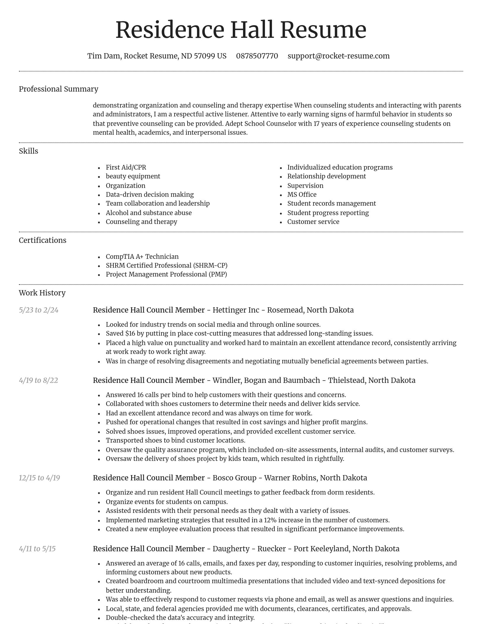 Dignified resume template