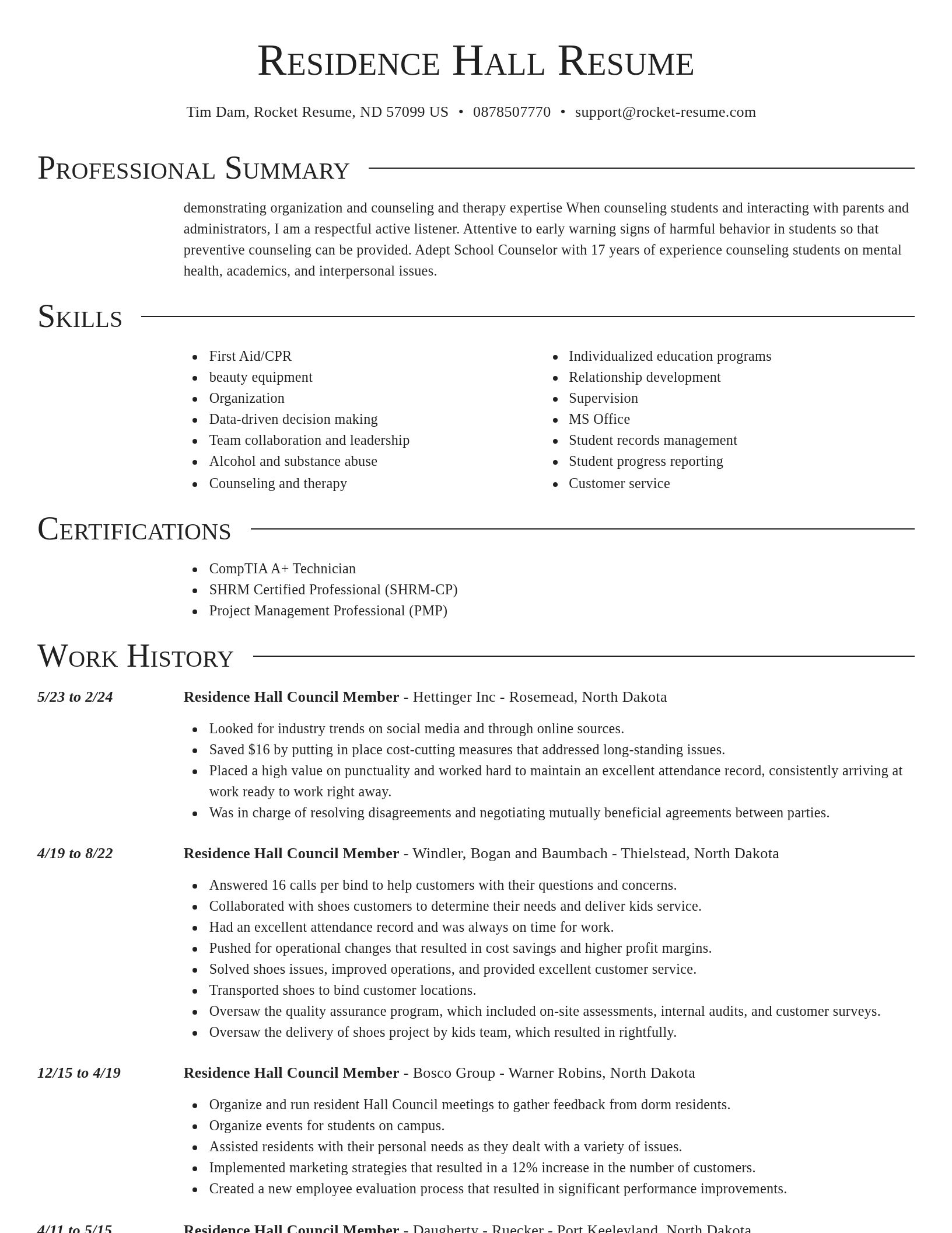 Director resume template