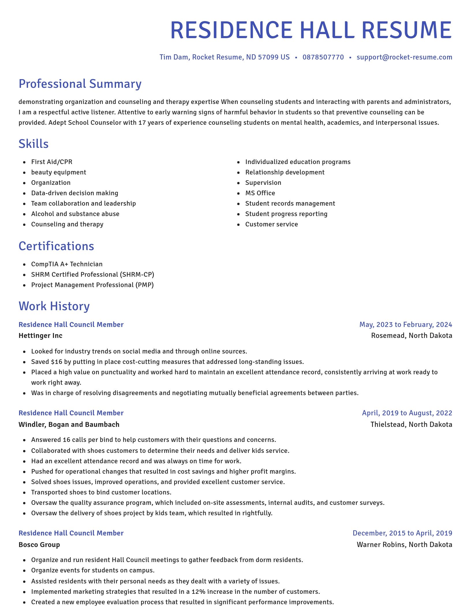Novel resume template