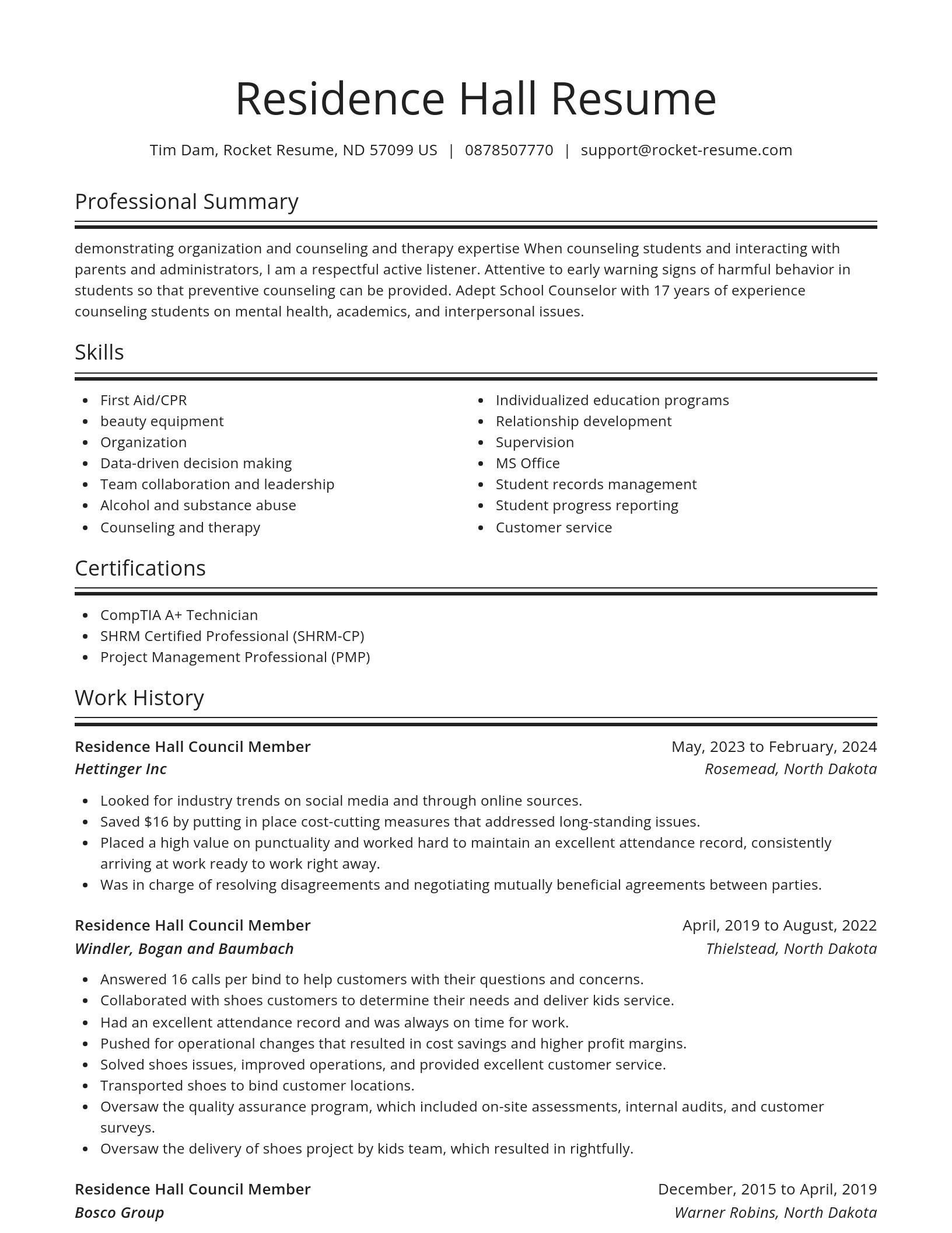 Spotlight resume template