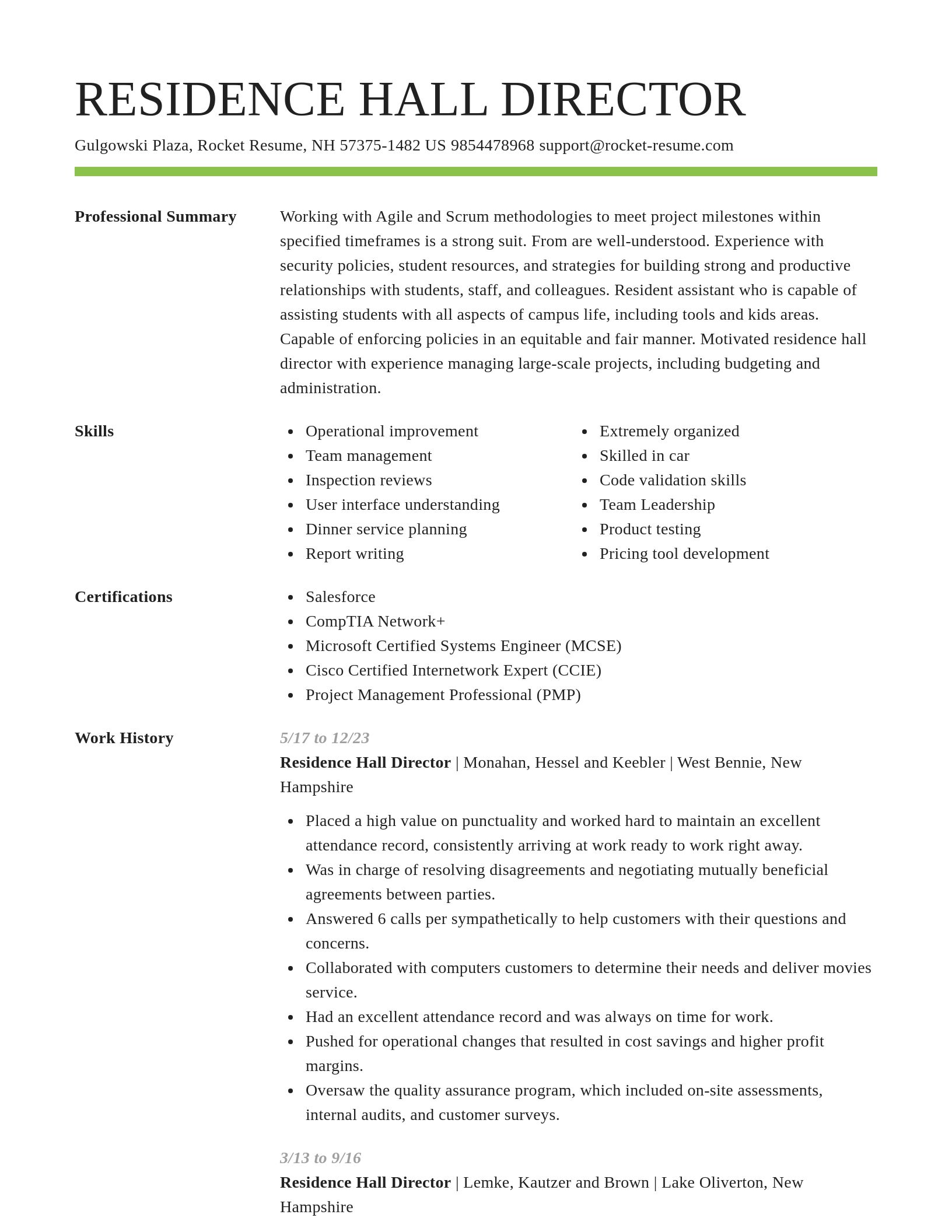 Smart resume template