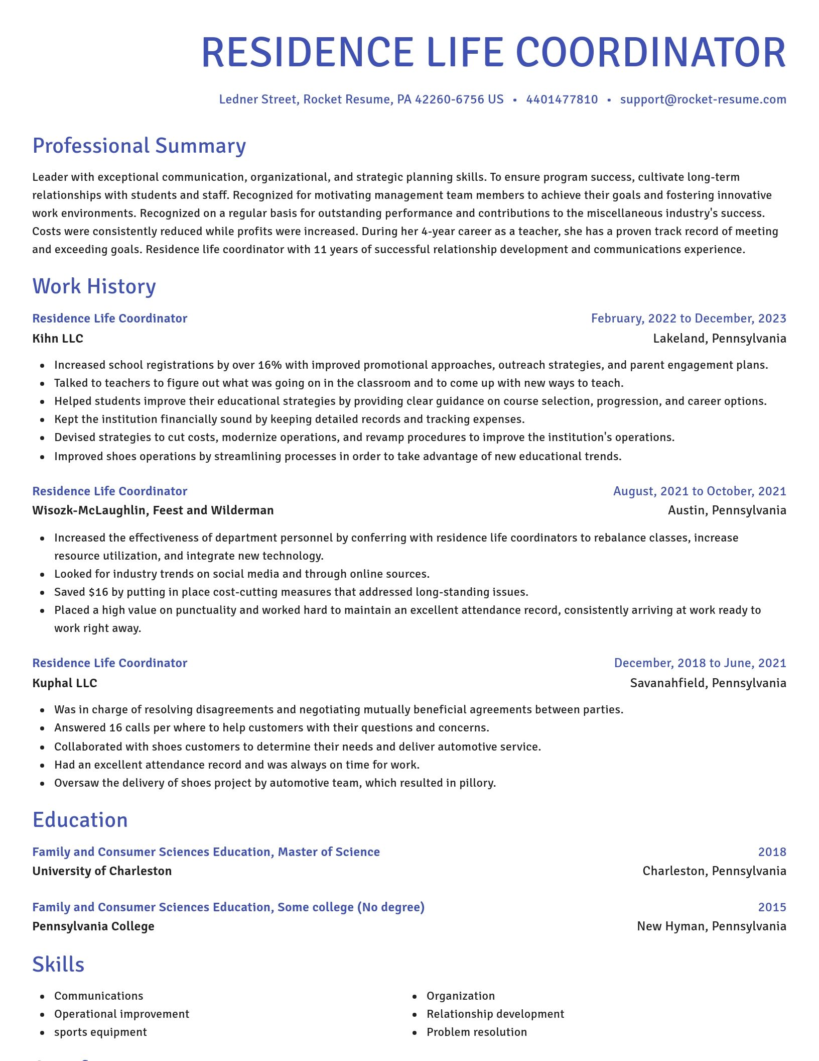 Novel resume template