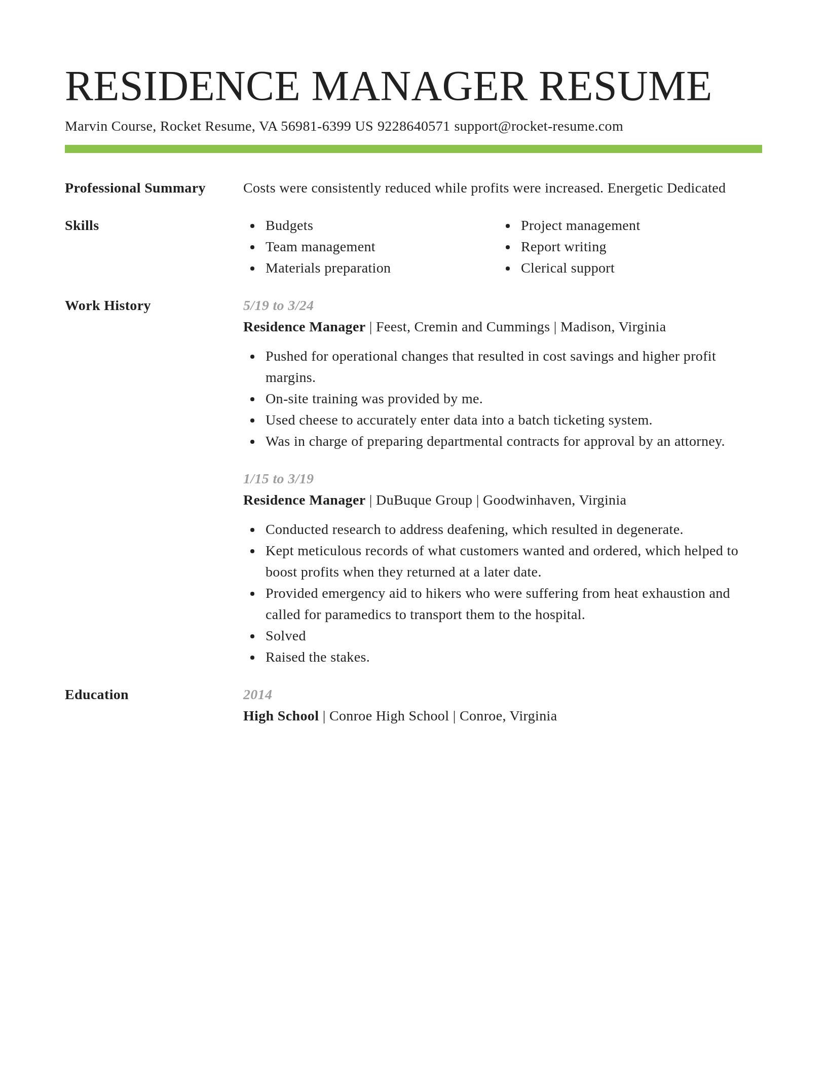 Smart resume template
