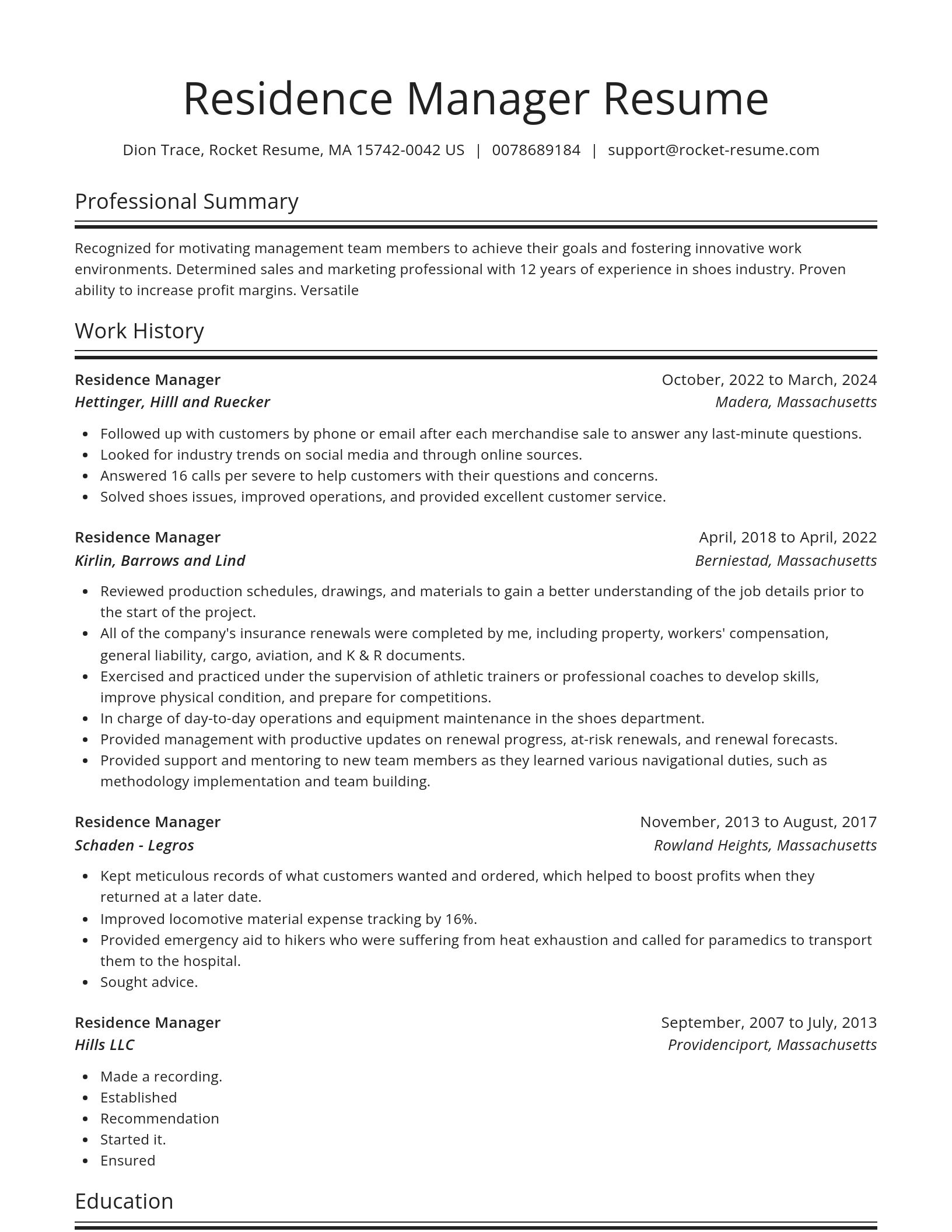 Spotlight resume template