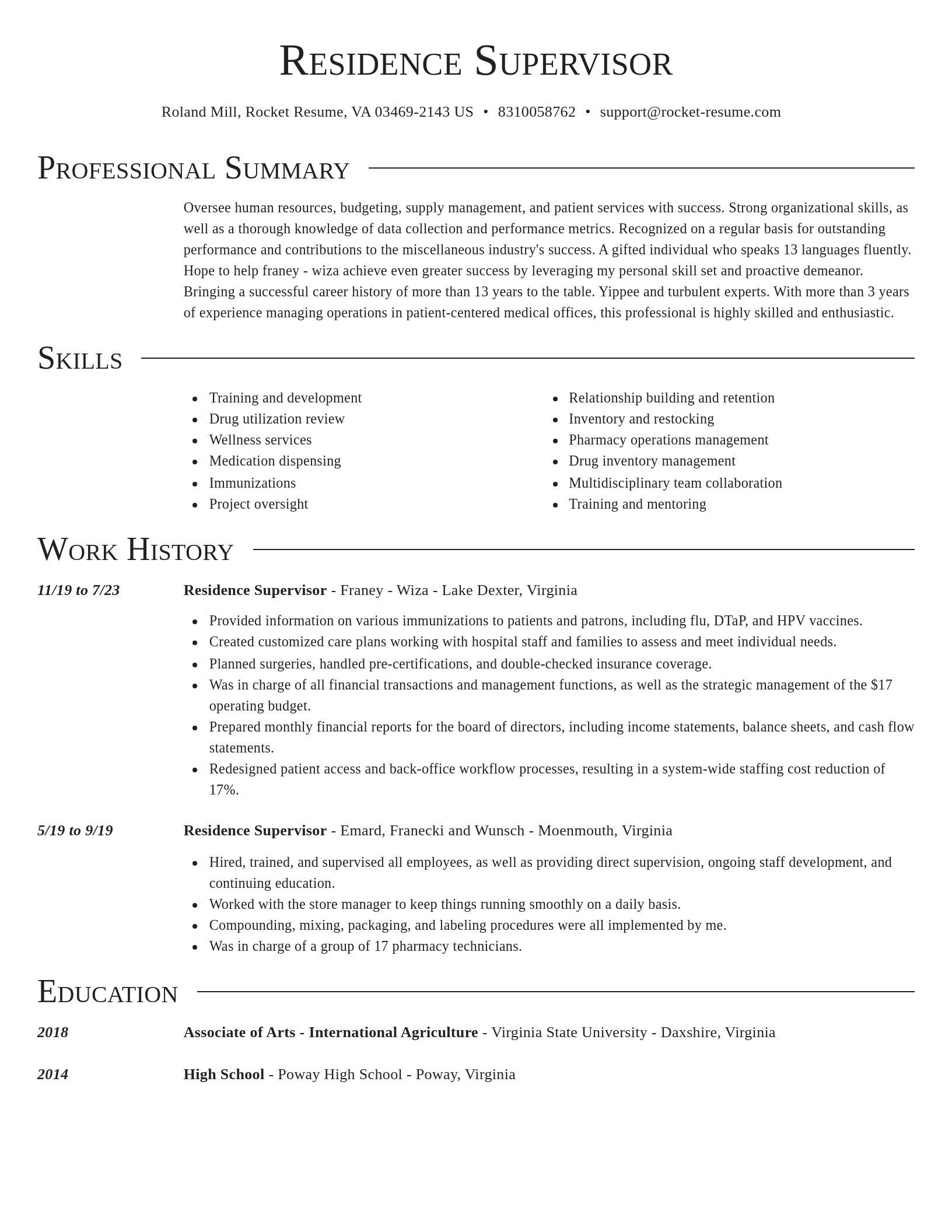Director resume template