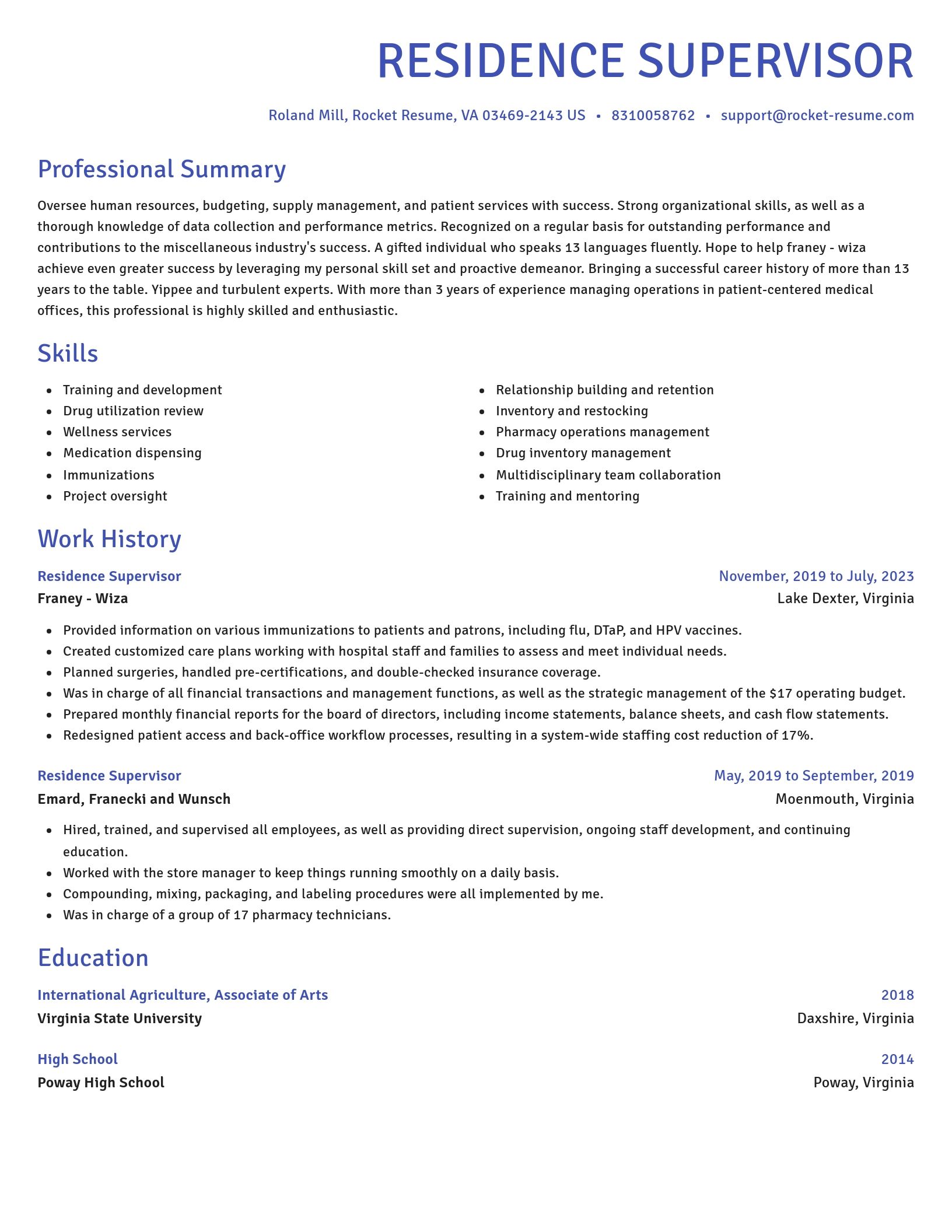 Novel resume template