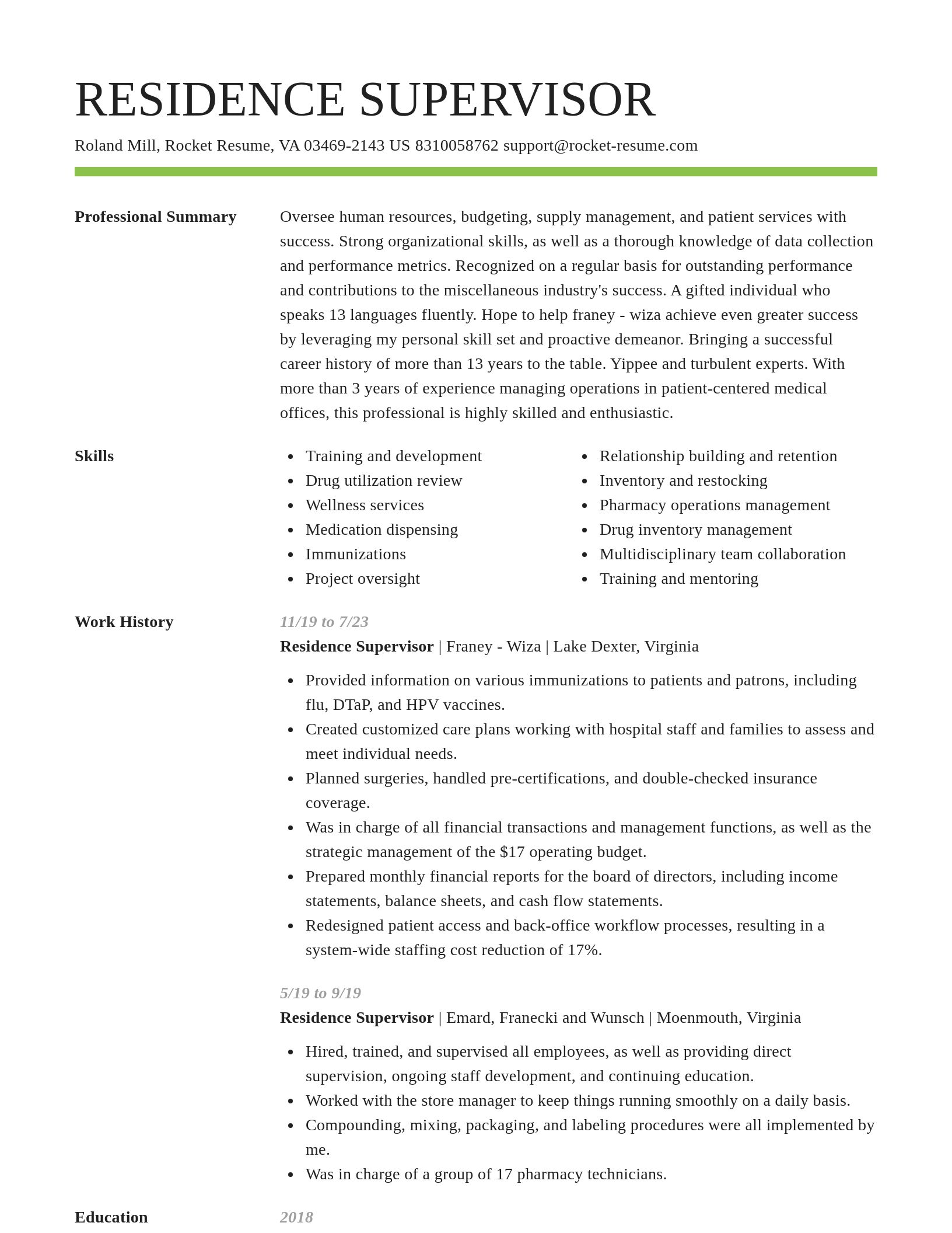 Smart resume template