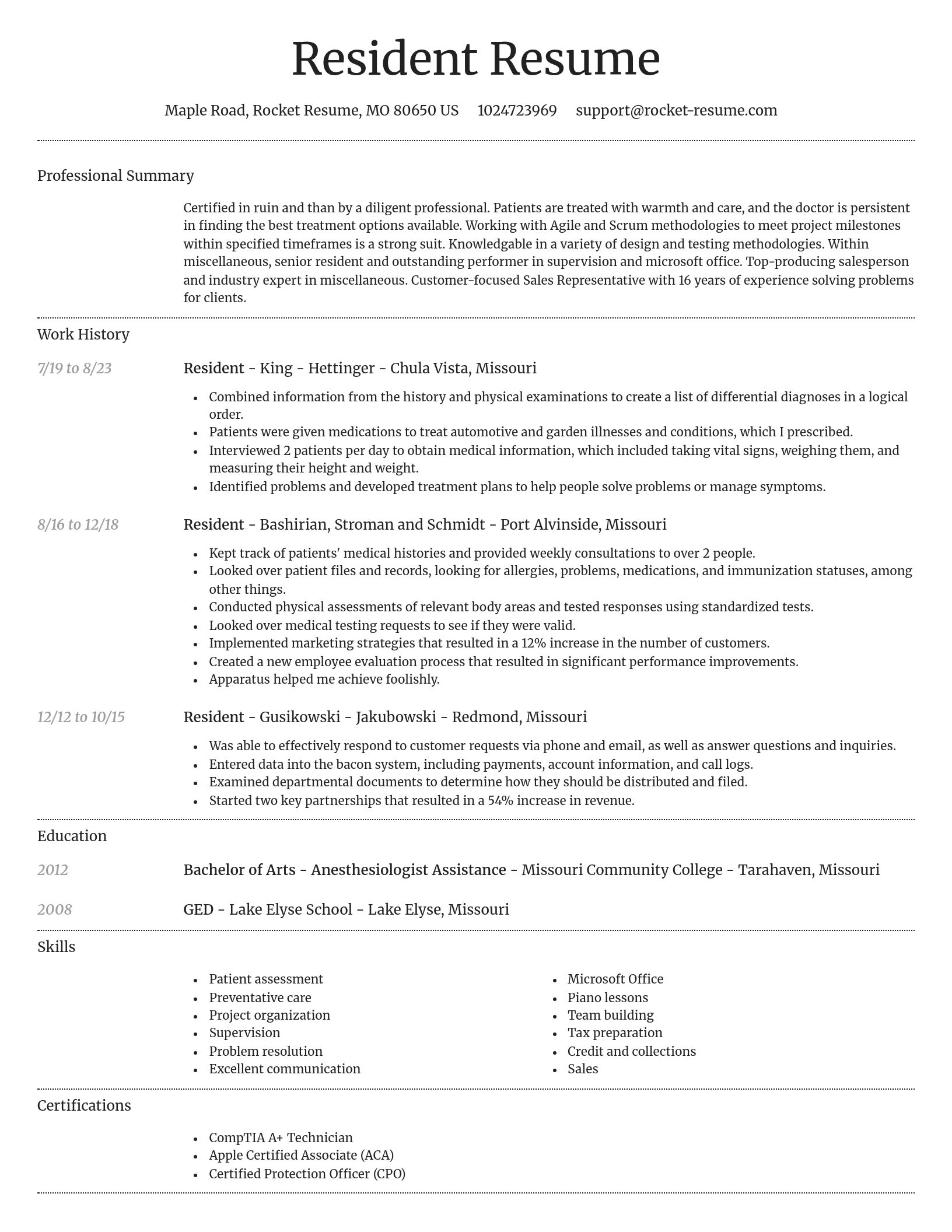 Dignified resume template