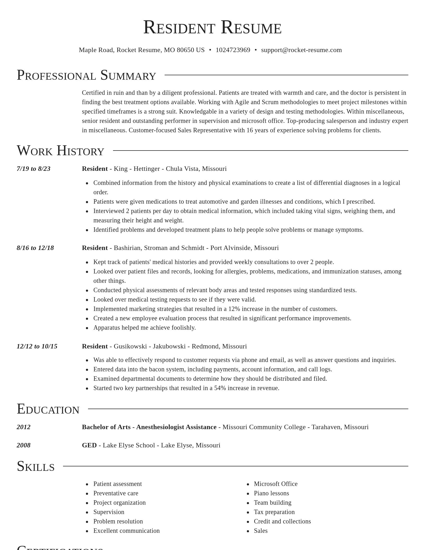 Director resume template