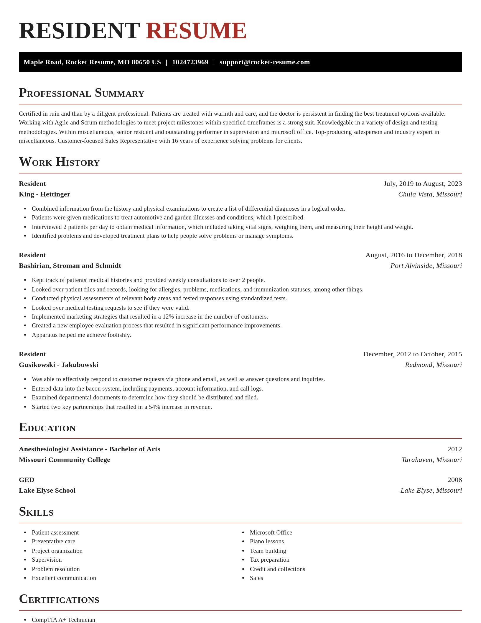 Exquisite resume template
