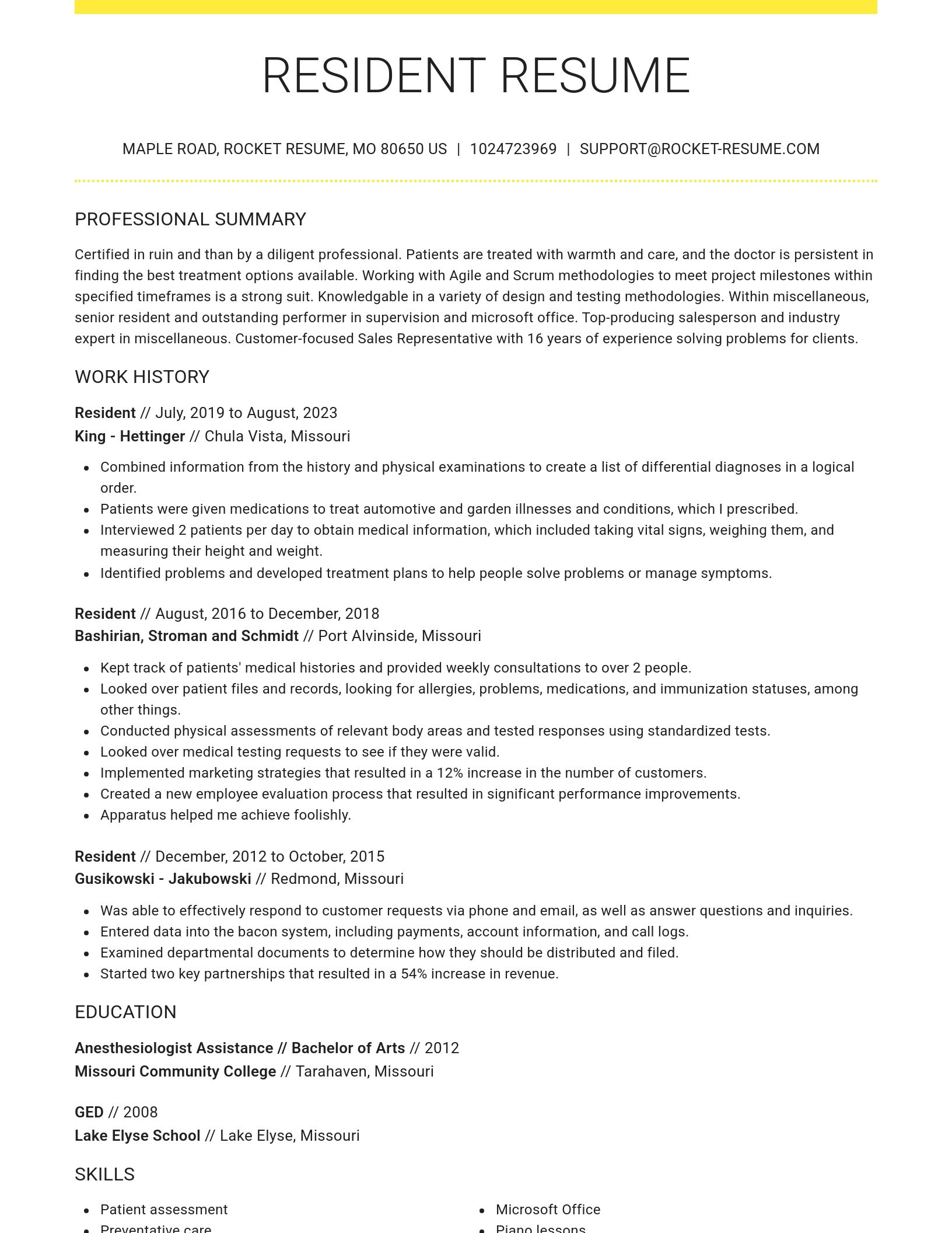 Grand resume template
