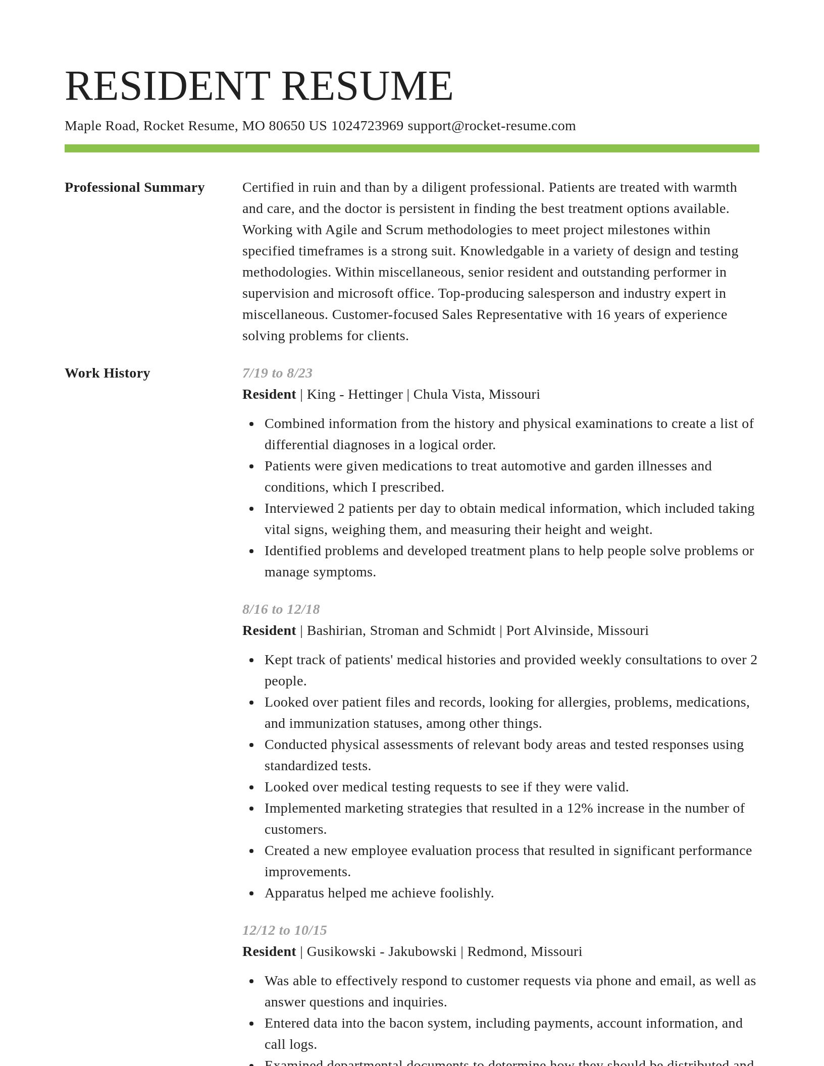 Smart resume template