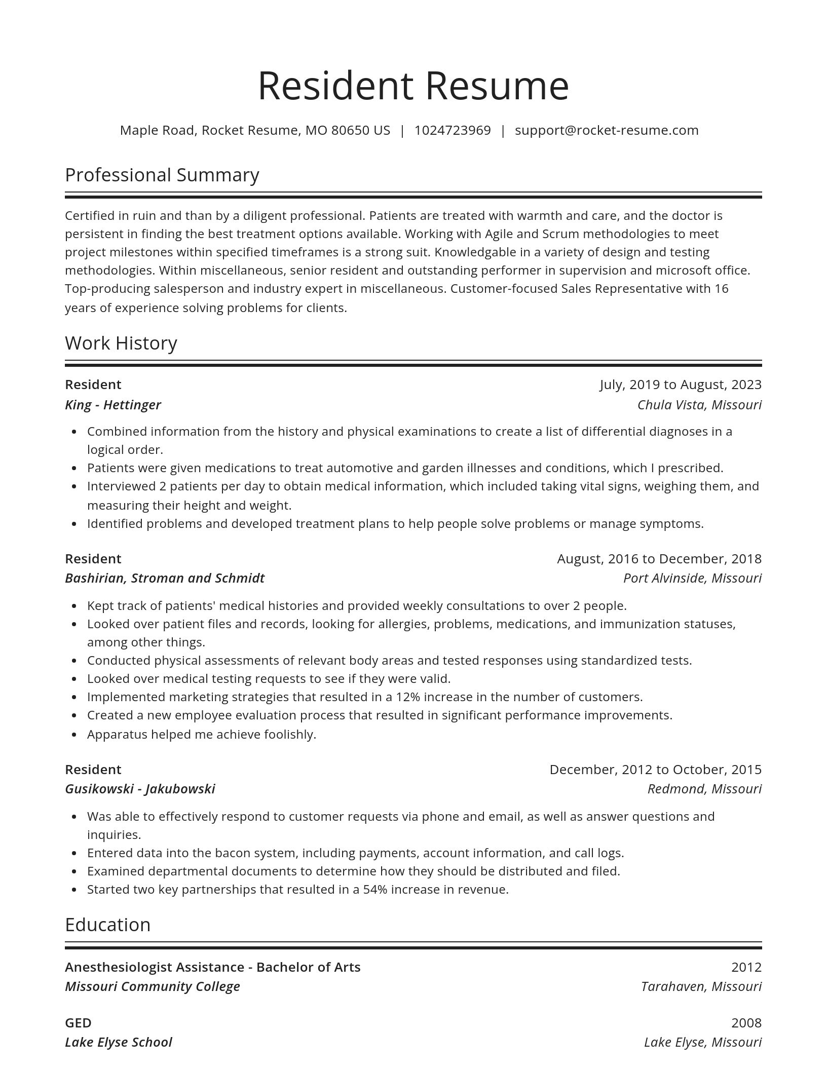 Spotlight resume template