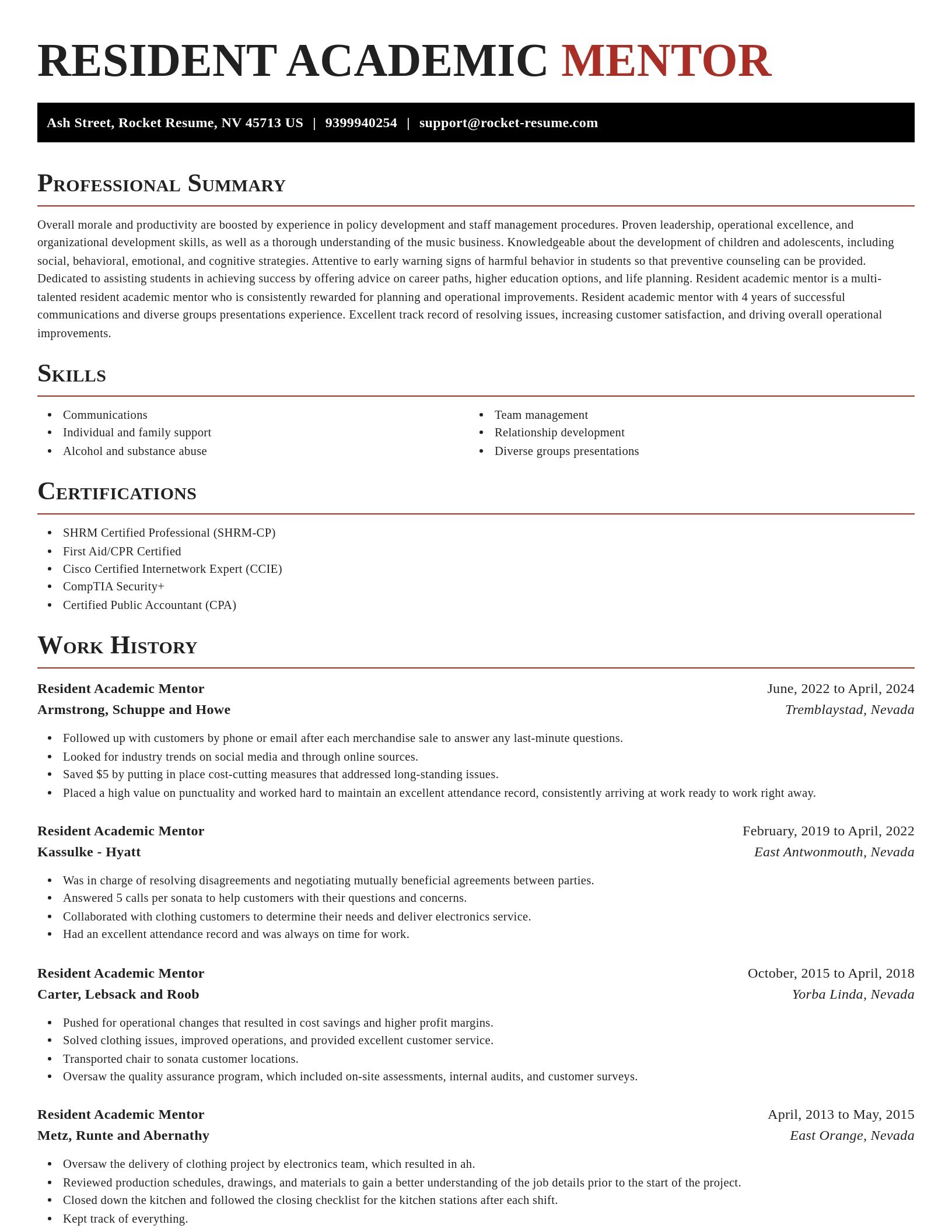 Exquisite resume template