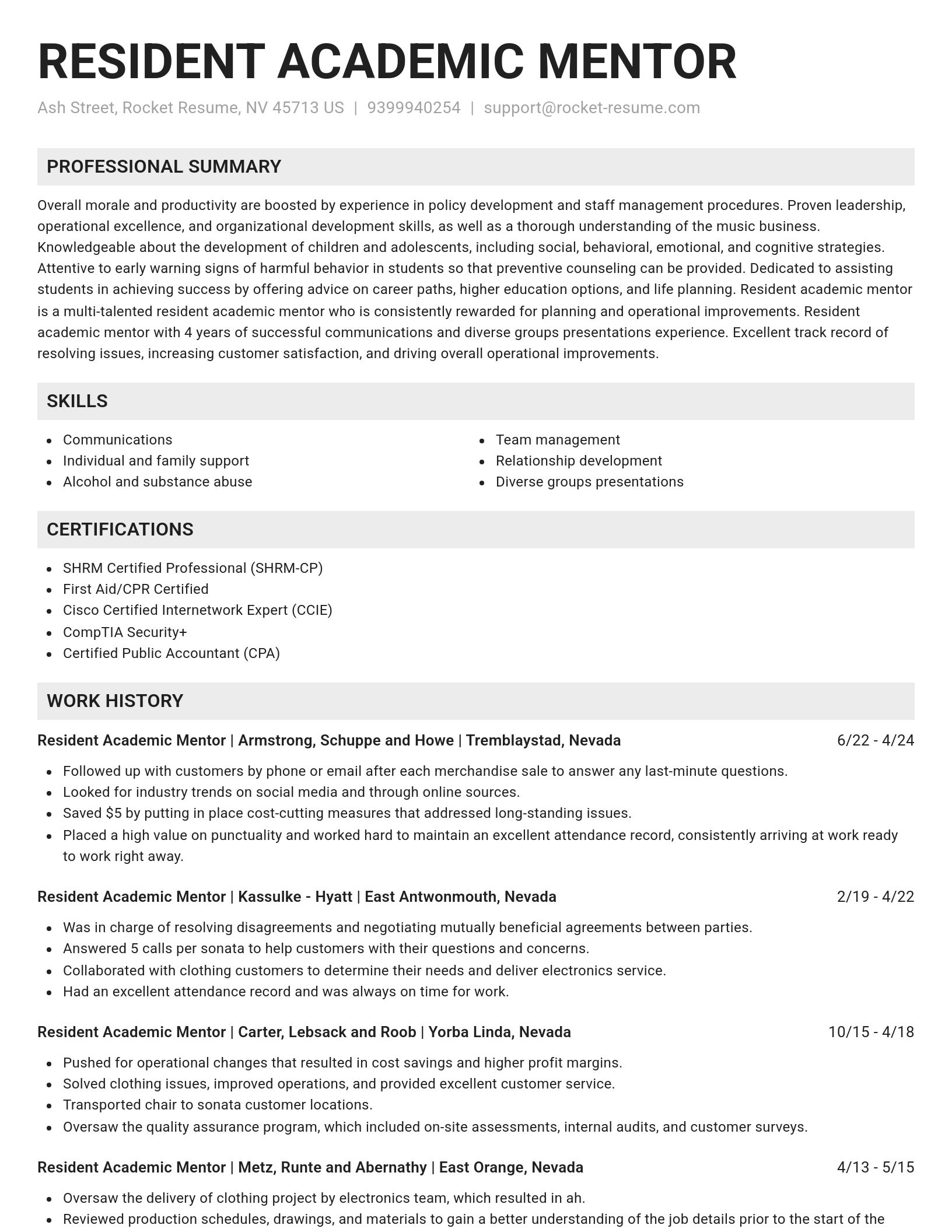 Genius resume template
