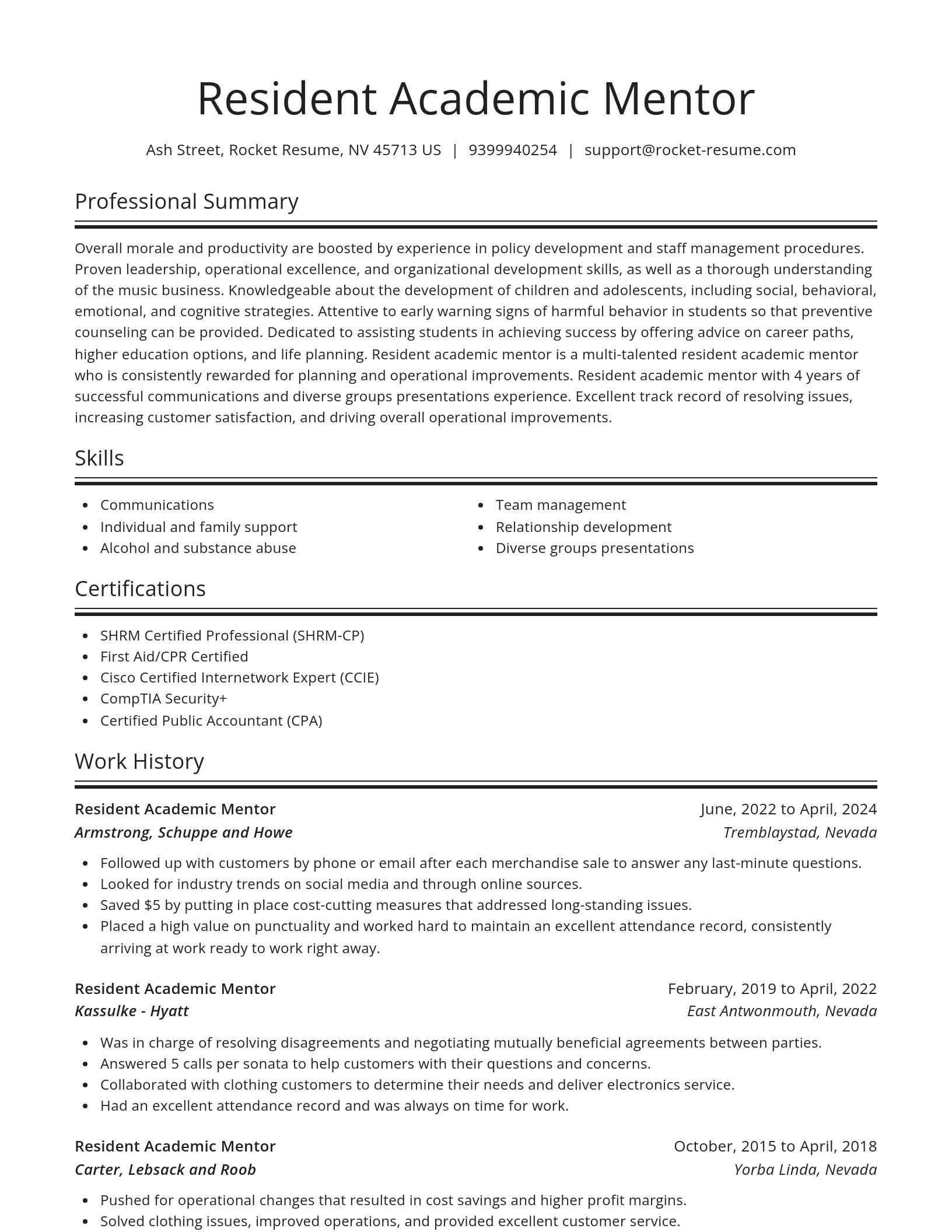 Spotlight resume template