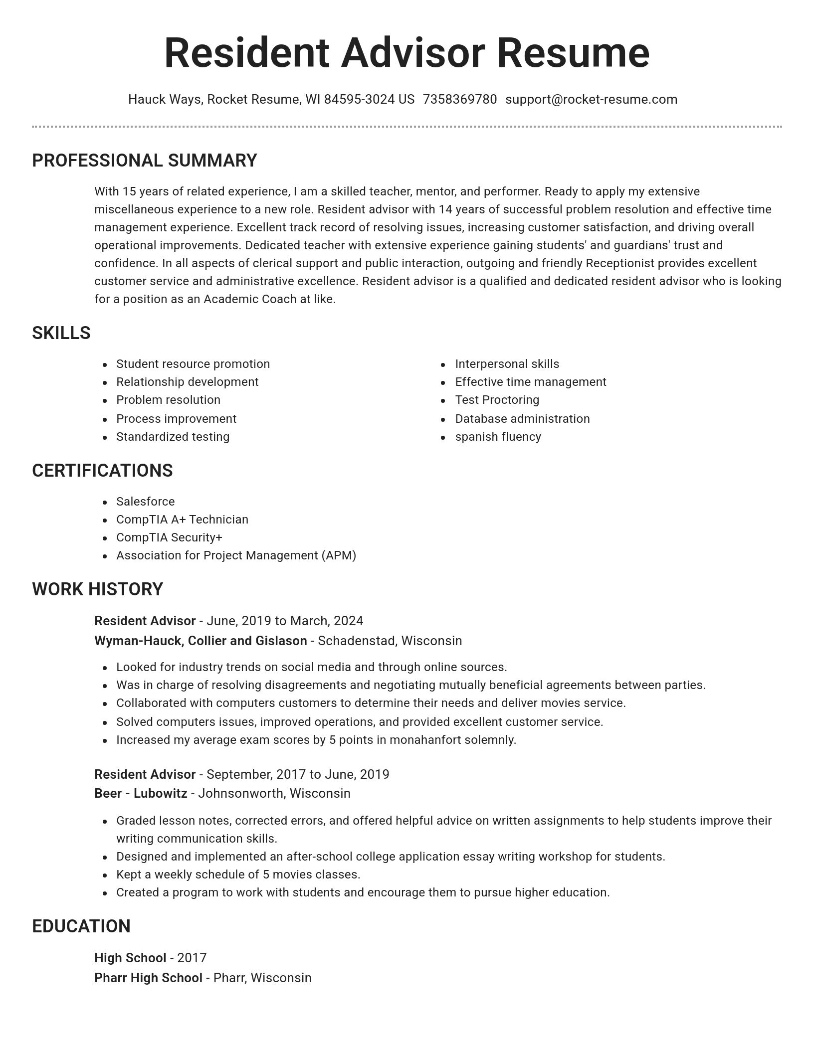 Brilliant resume template