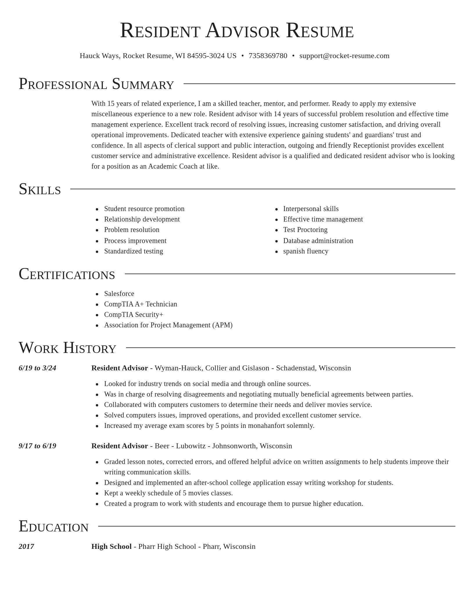Director resume template